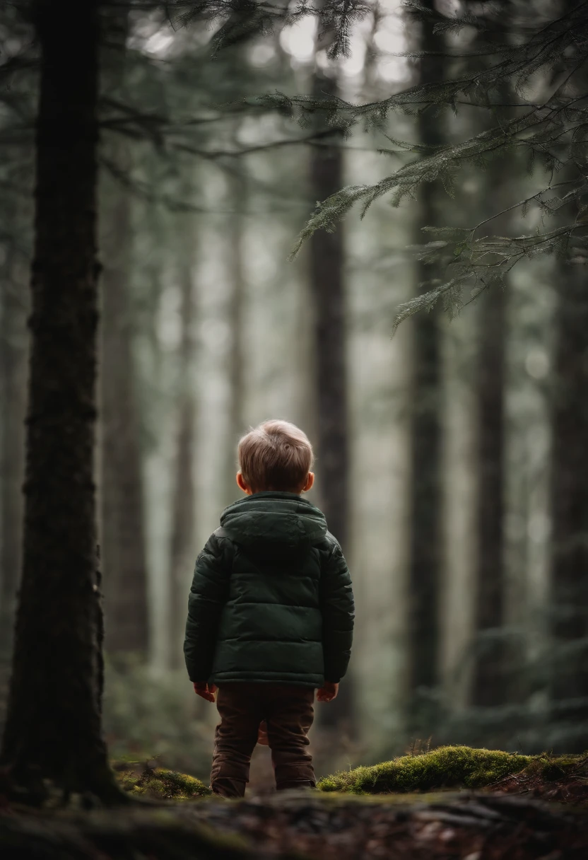 a  looking at a dense forest