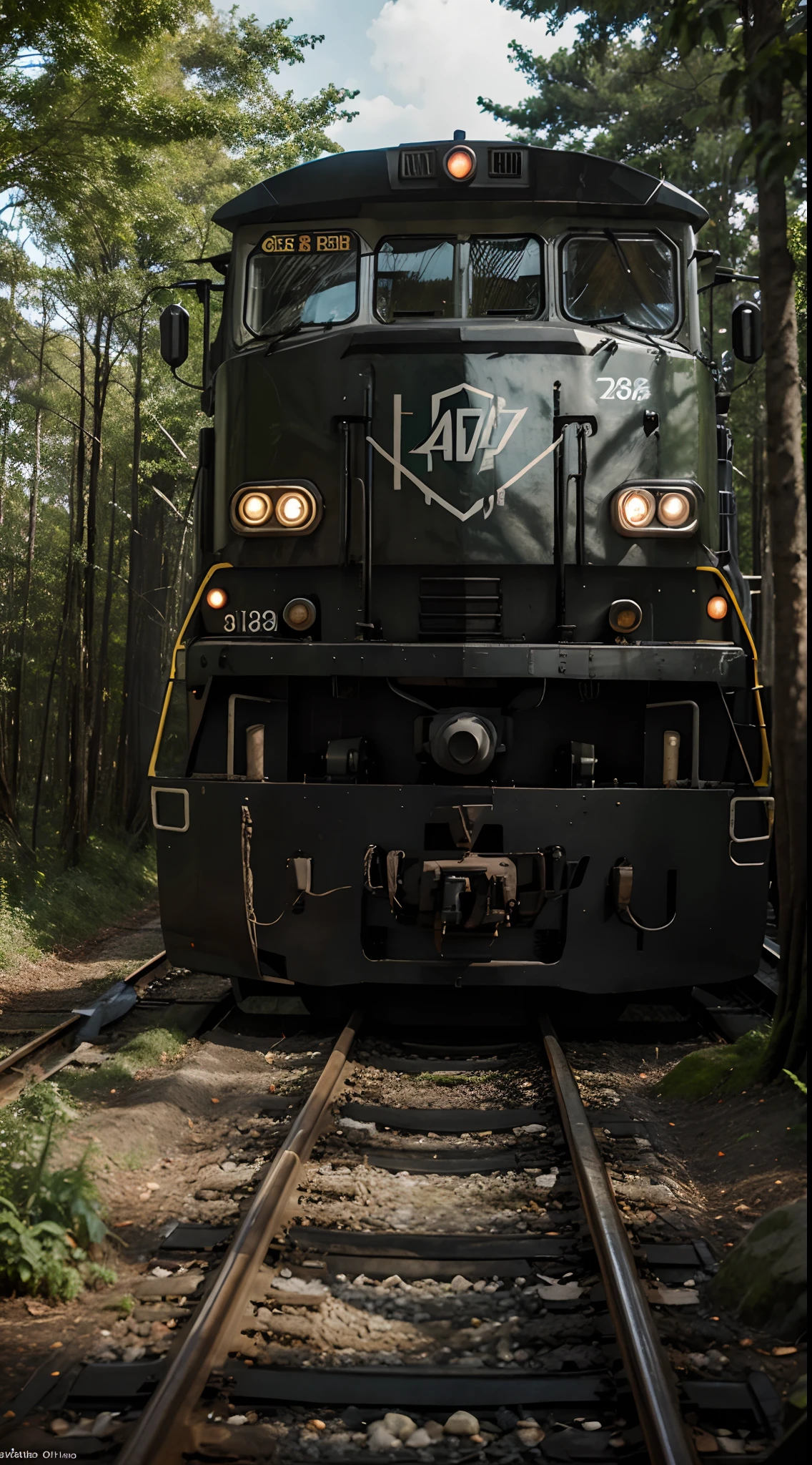 Advanced train into forest fantasy scfi