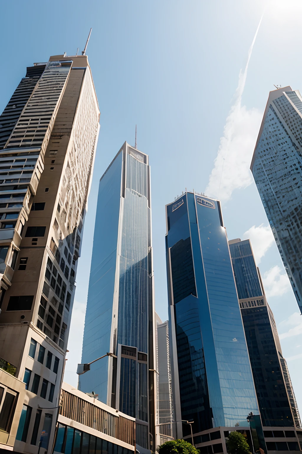 junto com a primeira imagem, Tall Buildings Behind Pencil Building