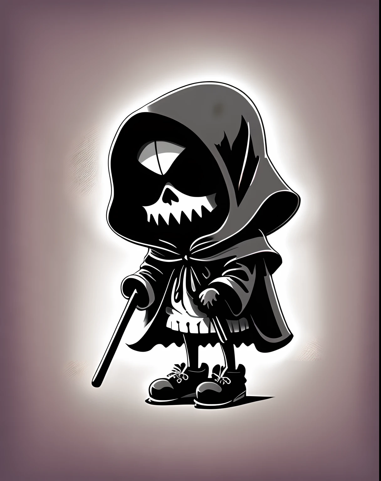 grim reaper in bunny slippers cartoon
