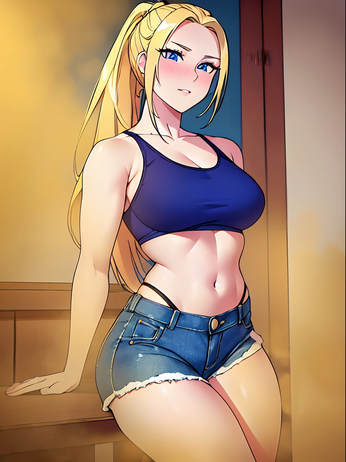 (Obra maestra, La mejor calidad, Altas Resoluciones, High resolution:1.2), extremadamente detallado, realista, Detalles intrincados, Lucy Heartfilia, solamente, bashful, sonrojarse, Pecas, con sudadera, wearing tiny bikini, En pie, (cinematic lighting, luz del sol, volumetic), dentro, ventana, Mirando al espectador