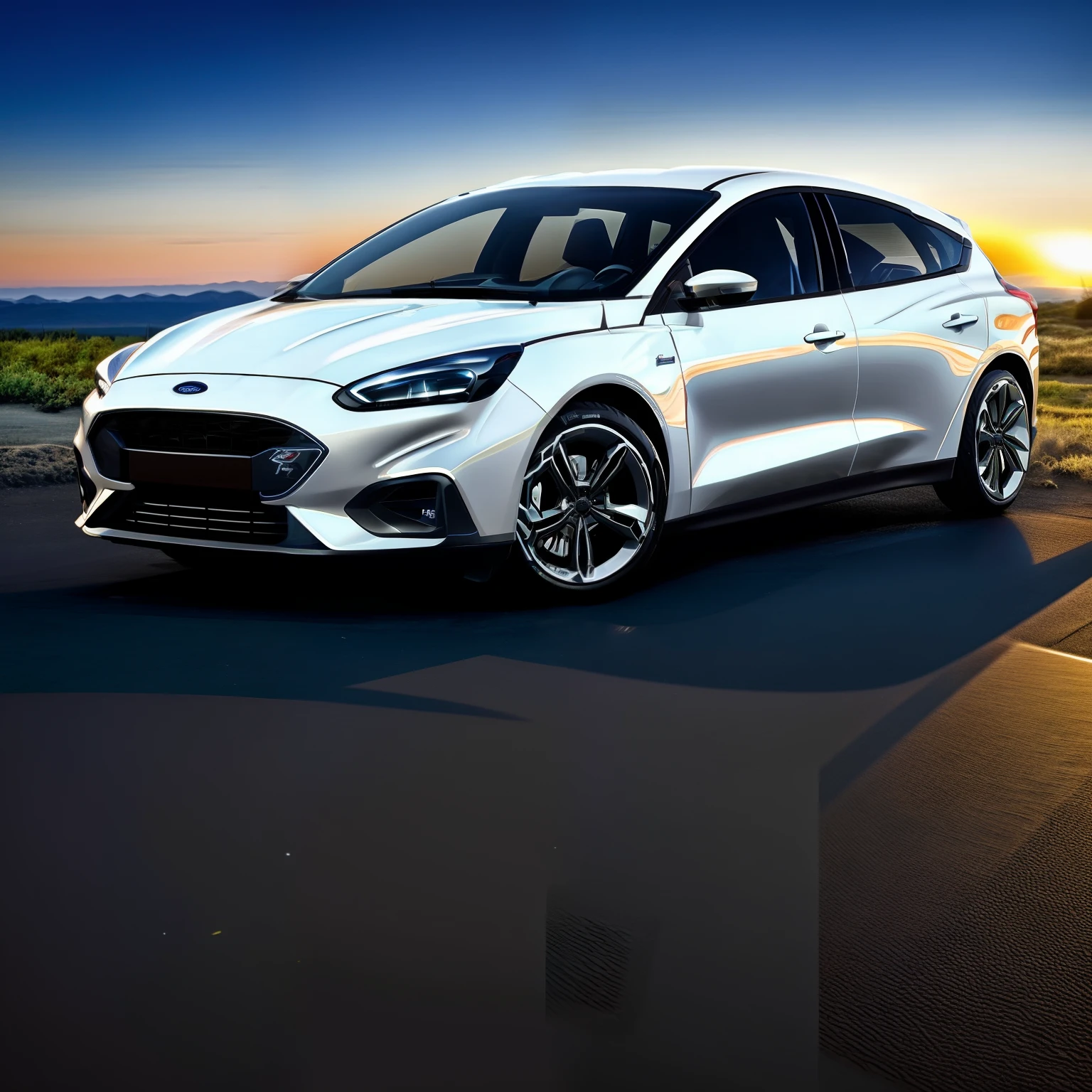 Ford focus, carro esportivo, Front view, fora, Ultra realista, realista, 4k, extreme definition, Ultra Definition,
