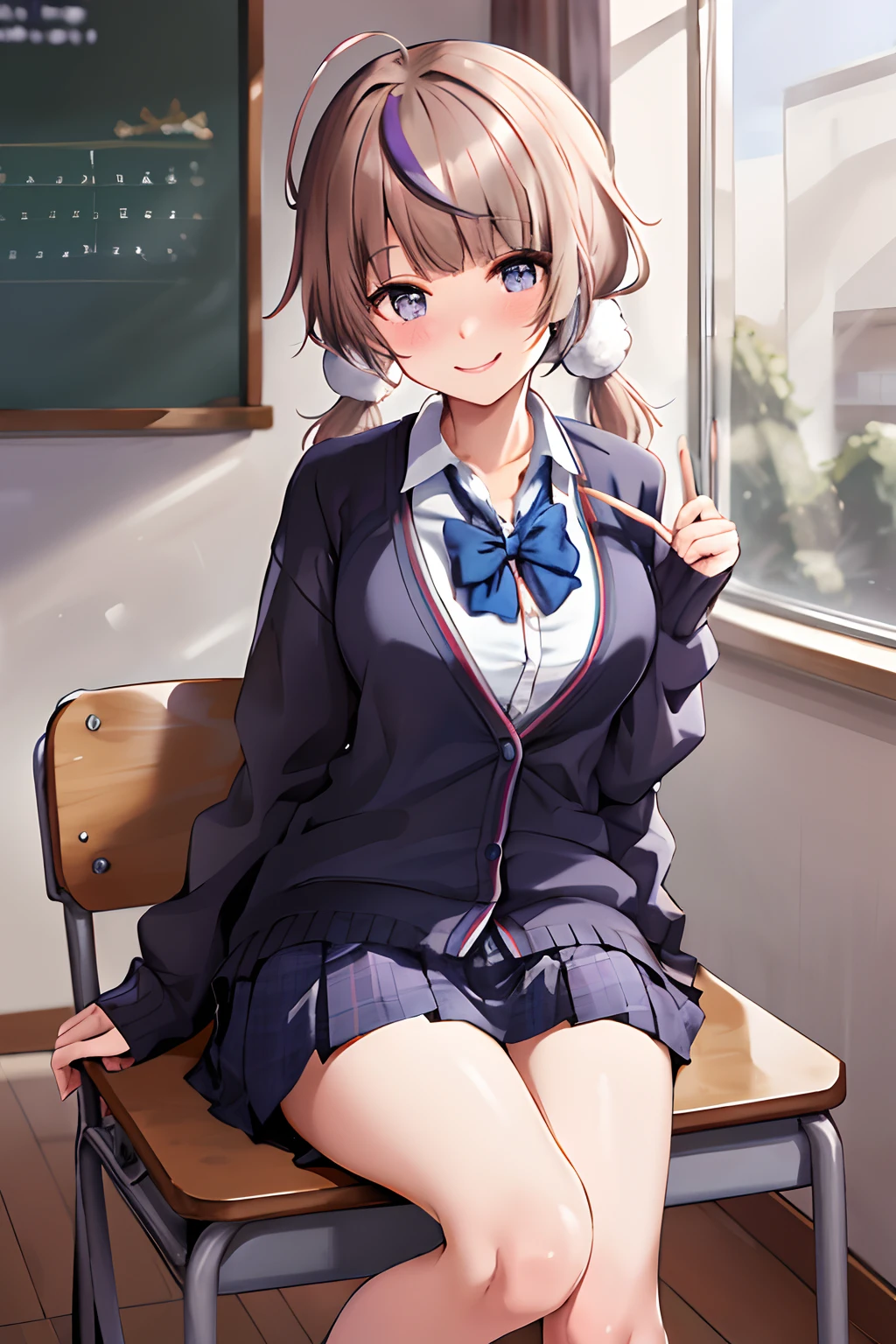 1 girl, underwear, skirt, alone, underwear, breast, classroom, shirt, bow, lexistg_hair, white_underwear, skirt_lift, exist室内, Smile, Open_clothing, bowtie, navel, watching_exist_audience, clothing_lift, white_shirt, table, School_uniform, blush, School_table, Bangs, Brown_hair, pleexisted_skirt, blackboard, No_OK, spread_leg, Brown_Eye, jacket, Red_bow, Open_shirt, lifted_go through_Own, closure_Mouth, Red_bowtie, collaRed_shirt, lexistg_sleeve, side lock, Moderate_breast, Dutch_angle, skirt_shirt, sitting, leave_Shoulder, 大leg, Open_jacket, Stomach, exist_table, suit, flashing, chair, Black_skirt, 