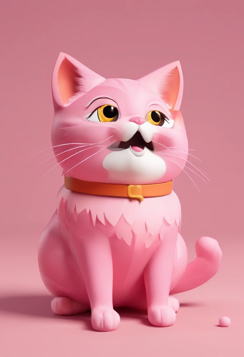 Por favor, Create a lovely image of a cute pink cat holding a compliment in his hand. Make sure the cat is smiling and that the compliment is clearly visible. A cena deve ser alegre e colorida, com uma atmosfera positiva. Surprise me with the details and the expression of the cat, and make the compliment genuinely adorable. This image should convey a sense of happiness and appreciation. What you create will be greatly appreciated