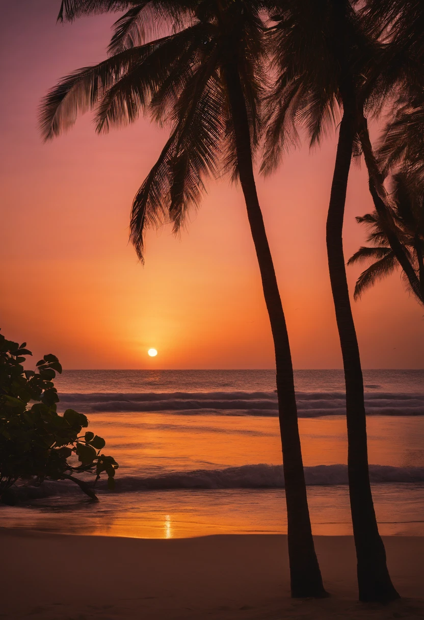 A beautiful sunset on a sandy beach in Sri Lanka, with palm trees swaying gently in the breeze. The colors of the sky are vibrant and vivid, with shades of orange, pink, and purple blending together seamlessly. The golden rays of the setting sun cast a warm glow over the scene, creating a serene and peaceful atmosphere.

The sand on the beach is soft and powdery, with tiny seashells scattered throughout. The waves of the Indian Ocean gently crash against the shore, creating a soothing sound. The clear blue water stretches out as far as the eye can see, inviting you to take a refreshing dip.

In the distance, there is a traditional Sri Lankan fishing boat, with its colorful sails billowing in the wind. The boat is adorned with intricate patterns and designs, showcasing the rich artistic heritage of the country. The fishermen on board are skillfully maneuvering their nets, capturing the abundance of fish in the crystal-clear water.

As the night approaches, the sky transforms into a magnificent display of stars. The constellations twinkle above, creating a mesmerizing sight. The moon rises slowly, casting a soft, silver light over the landscape. The palm trees sway gently in the night breeze, creating a soothing rustling sound.

The overall image is of the highest quality, with ultra-detailed textures and vibrant colors. Every element of the scene is carefully crafted to create a realistic and immersive experience. The lighting is soft and natural, adding depth and dimension to the image.

In terms of artistic style, the scene is a blend of landscapes and photography, capturing the beauty and tranquility of Sri Lanka. The color palette is warm and inviting, with a focus on earth tones and pastel shades. The lighting is natural and flattering, enhancing the overall mood of the scene.

This prompt will result in a stunning masterpiece, showcasing the beauty and serenity of Sri Lanka's beaches.