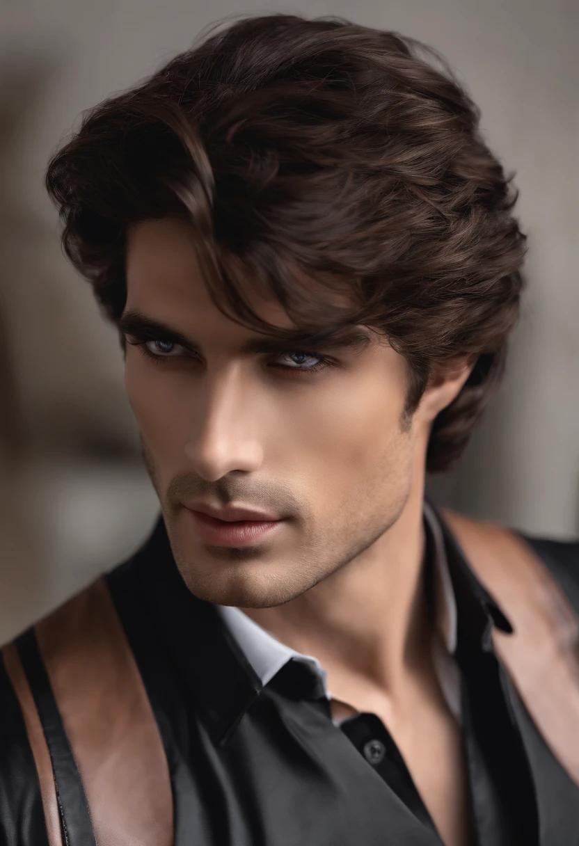 Masterpiece, Best quality, Ultra-detailed, Homme d'affaire, dark brown hair, yeux marron