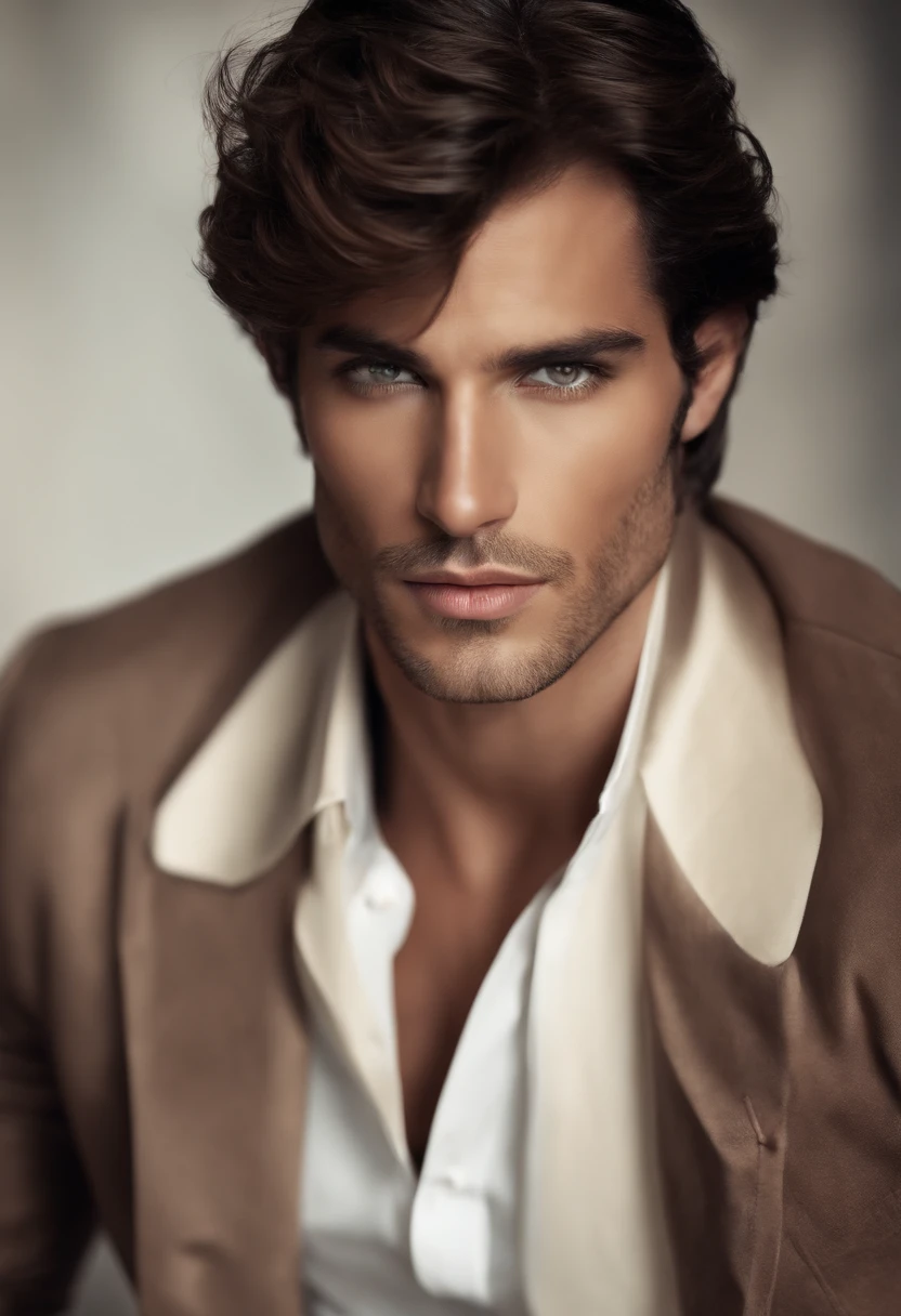 Homme d'affaire, dark brown hair, yeux marron