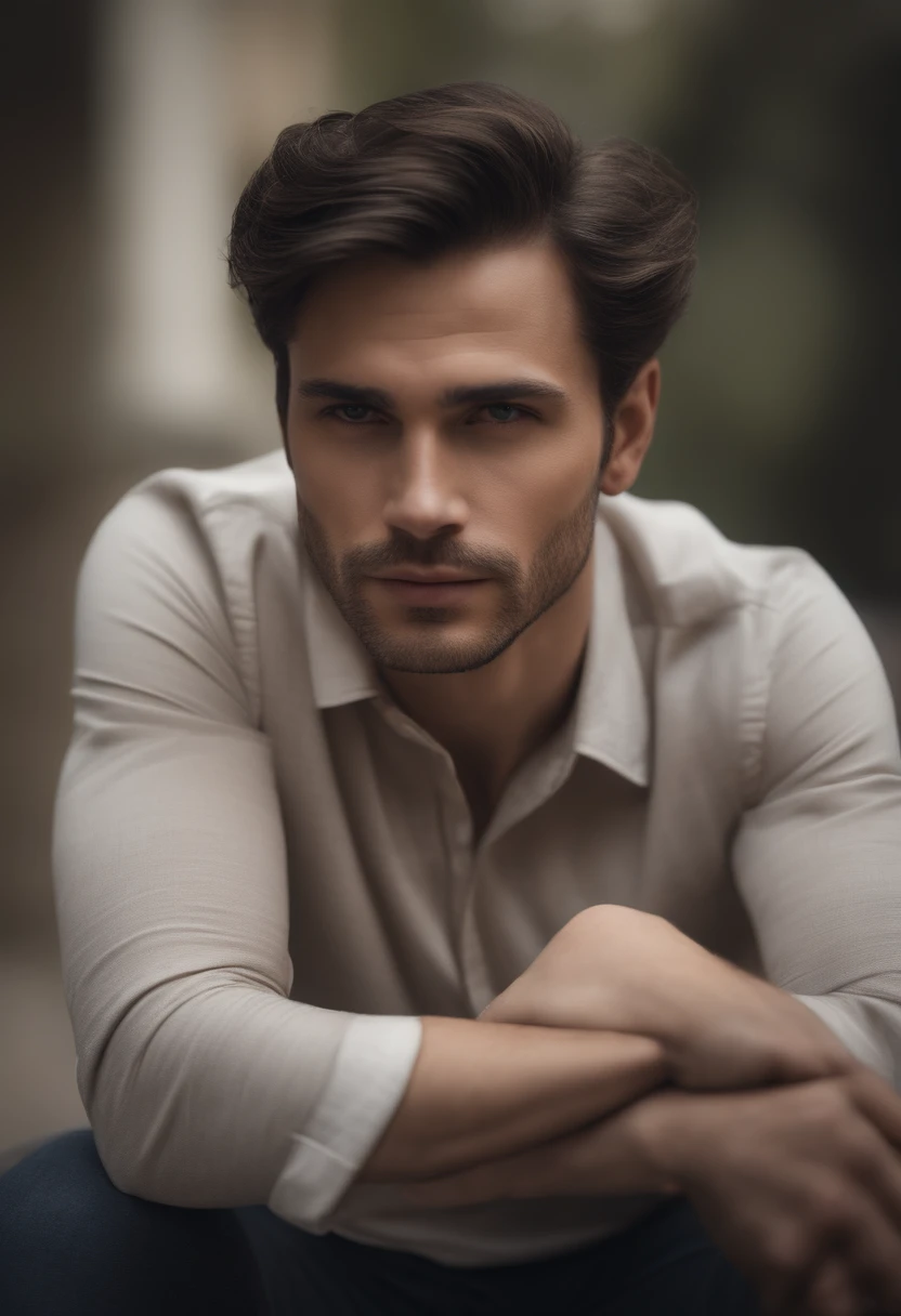 Homme d'affaire, dark brown hair, yeux marron