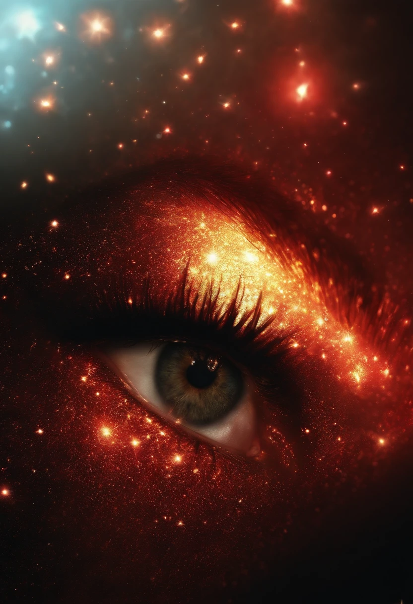 Lucifer MorningStar , ojos rojos  y brillantes,  misterioso, horripilante, Pesadilla, colores muy brillantes, light particles, con luz brillante, Mshiff, Arte de papel pintado, Fondo de pantalla UHD