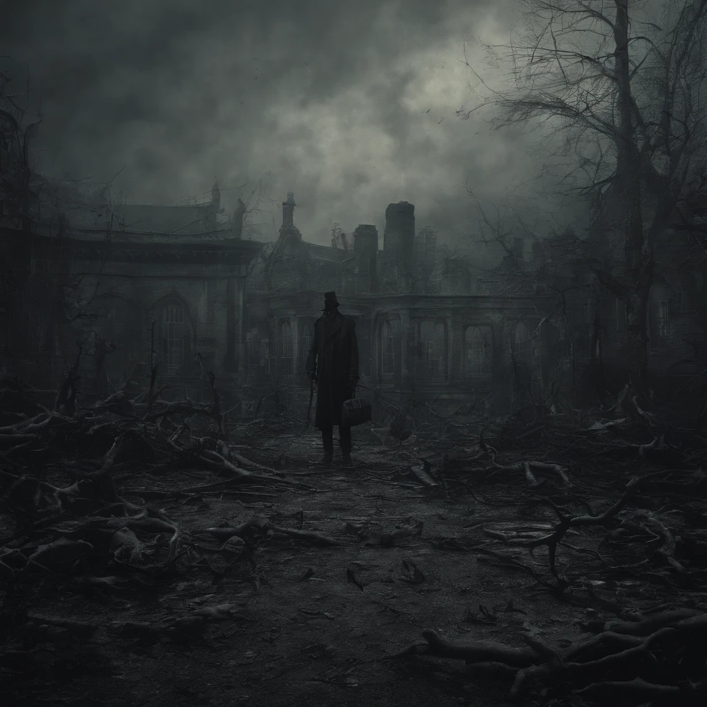 (best quality,ultra-detailed,realistic:1.37),people coming back to town full of regrets , nostalgic . derealization and disappointment , 20th century . unclear understanding hazy .air/texture is moldy and dusty , medium shot . re-opened trauma, depht- artistic ,chaotic . comforting,surreal atmosphere,dusk lighting,