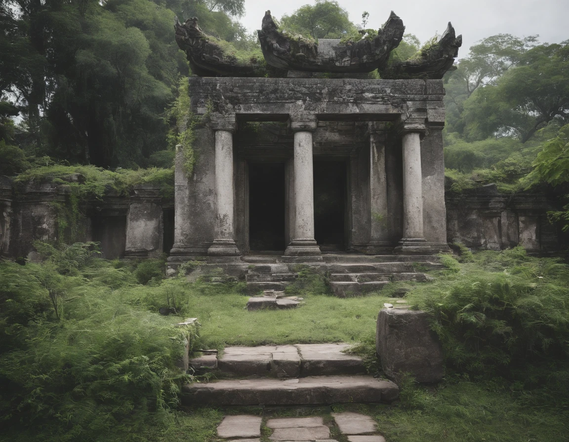 Temple of the Ruins、moonlights、Overgrown weeds、Dead trees々