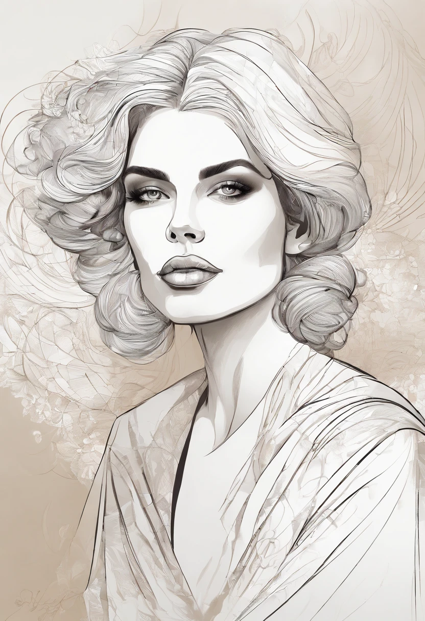 a painting of a woman with a white shirt and a brown background, karol bak uhd, gorgeous digital painting, beautiful character painting, elegant digital painting, fully clothed. painting of sexy, hd digital painting, eve ventrue, beautiful digital painting, detailed painting 4 k, stunning digital painting, gorgeous woman, realistic female portrait, beautiful digital artwork, blonde woman
