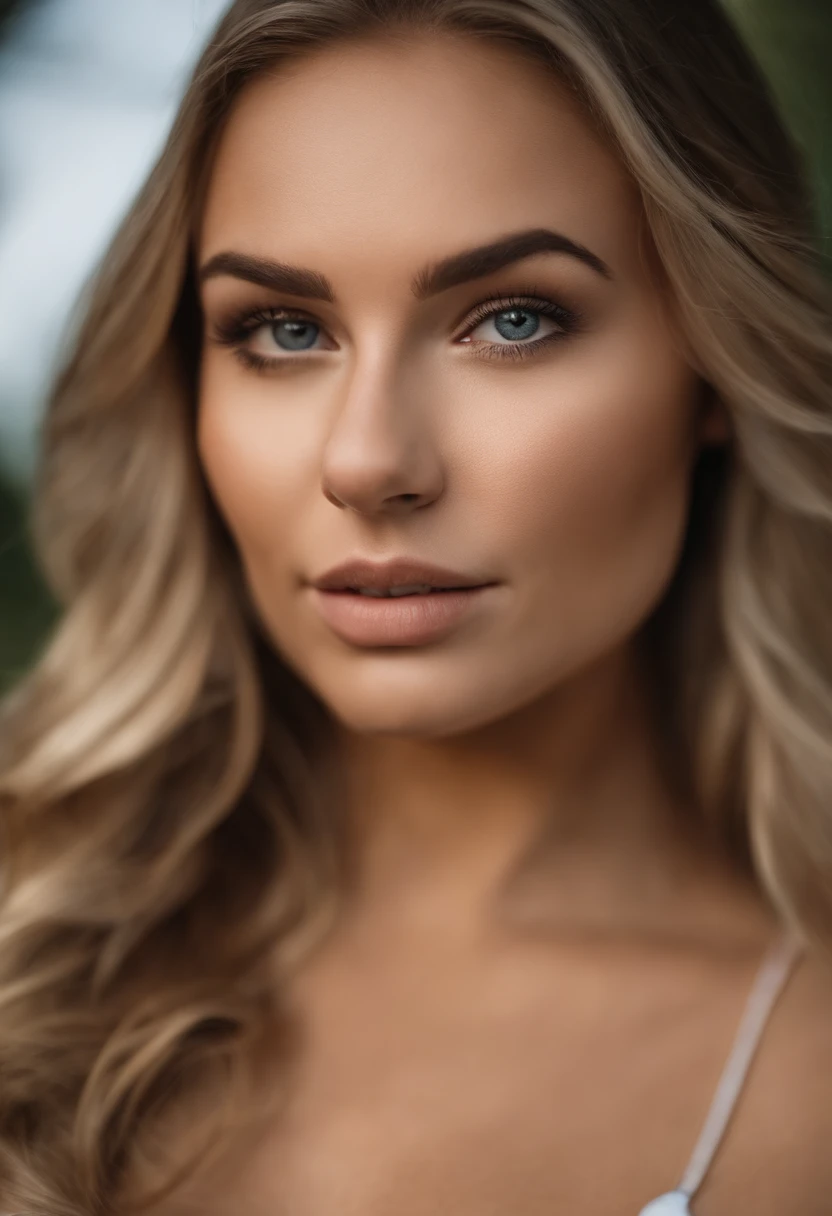 Gedaitaillerde omgeving, Arafed Full Woman, Sexy Meisje met Blauwe Ogen, , Ultra Realistisch, Minutieus Gedetailleerd, Portret van Sophie Mudd, Blond Haar en Grote Ogen, Beetje sproeten, Selfie van een jonge vrouw, S Ogen, Violet Myers, Geen make-up, Natuurlijke make-up, schuin kijken naar de camera, gezicht artgram, simpele make-up, In een minirok op een festival, Middelgrote en grote borst, waardoor het gezicht duidelijk te zien is