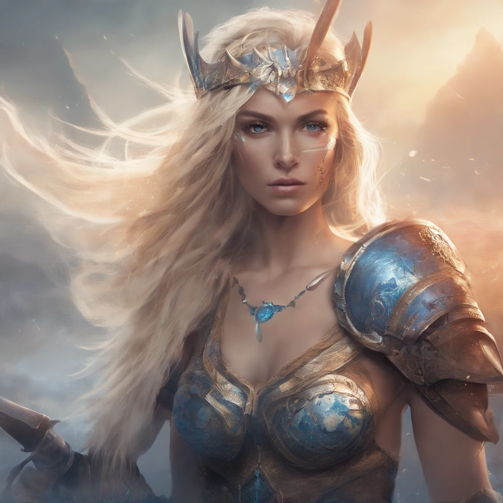 beautiful slender young long-haired with bangs blonde woman in tattered white fantasy armor with exposed chest, castle interior, UHD, elven fantasy, micro details, soft light, photorealistic, proportional, hyper details