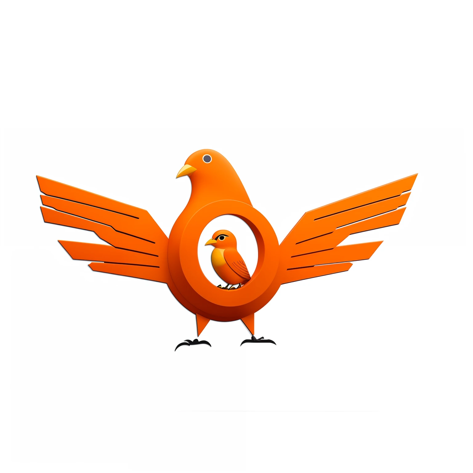A closeup of a bird with a large orange beak, phoenix, Pinguim0, ((((Motor irreal)))), IG laranja, mechanical bird, Cute mechanical bird, feito no liquidificador, projetado no liquidificador, the phoenix, robot bird, UnrealEngine, fluxo real, Prometheus Engenharia, HeroEngine, logotipo de meia vida no peito, Birb, LH 2