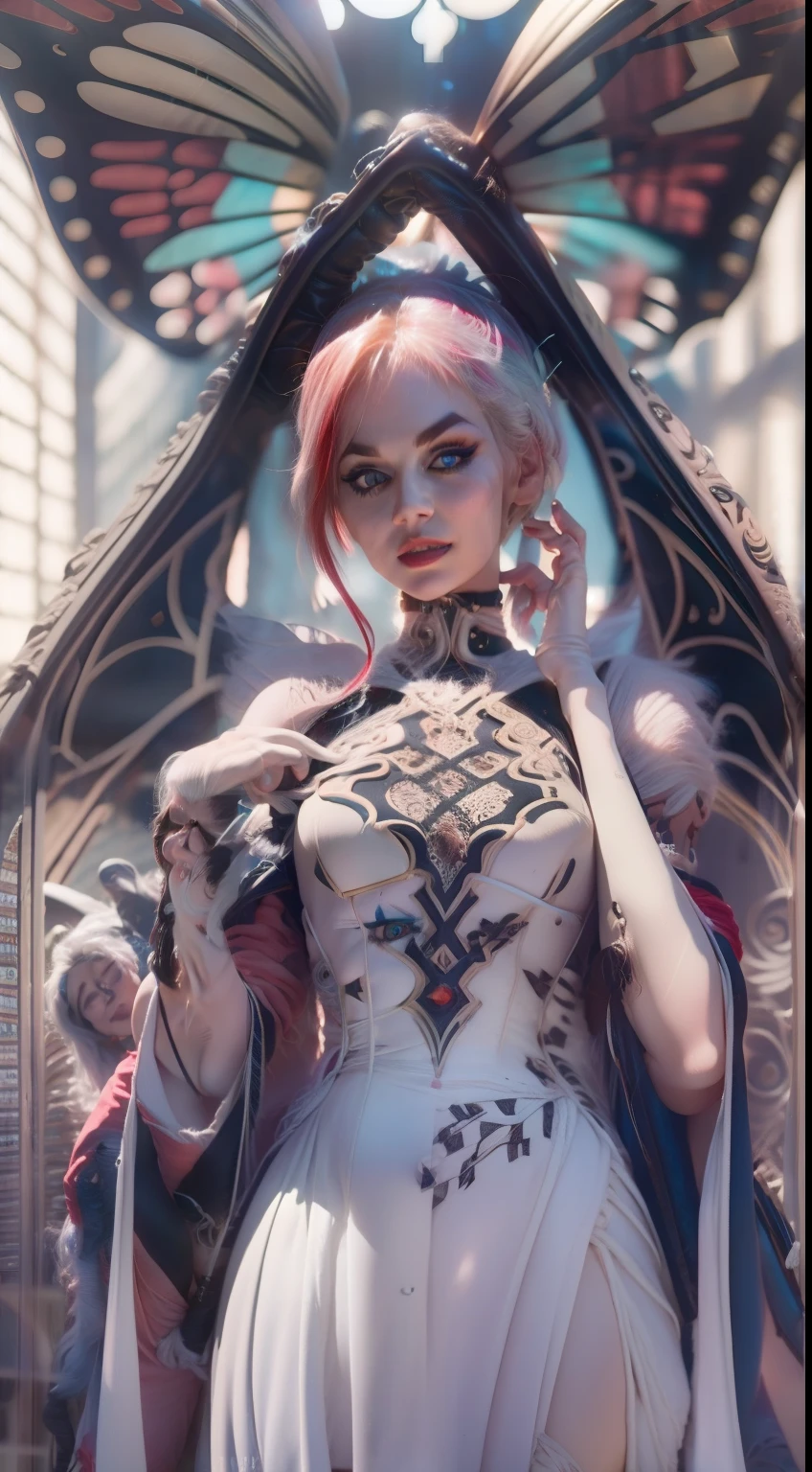 Death Fairy, perfect shapes, symmetry, Beautiful face, Detailed background, nffsw, Cinematic character rendering, High quality, Insanely detailed, Very adorable girl, Detailed eyes, Detailed face, Full body