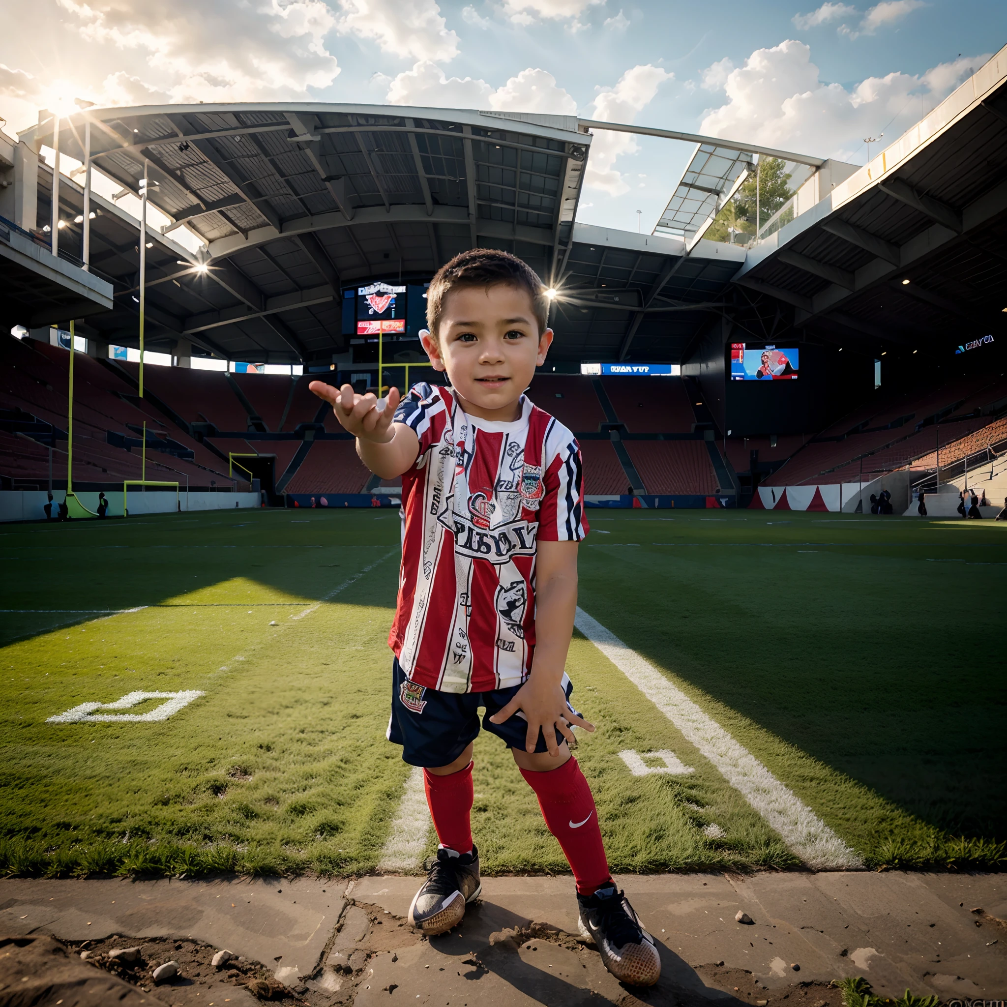 , football stadium, sunny day
