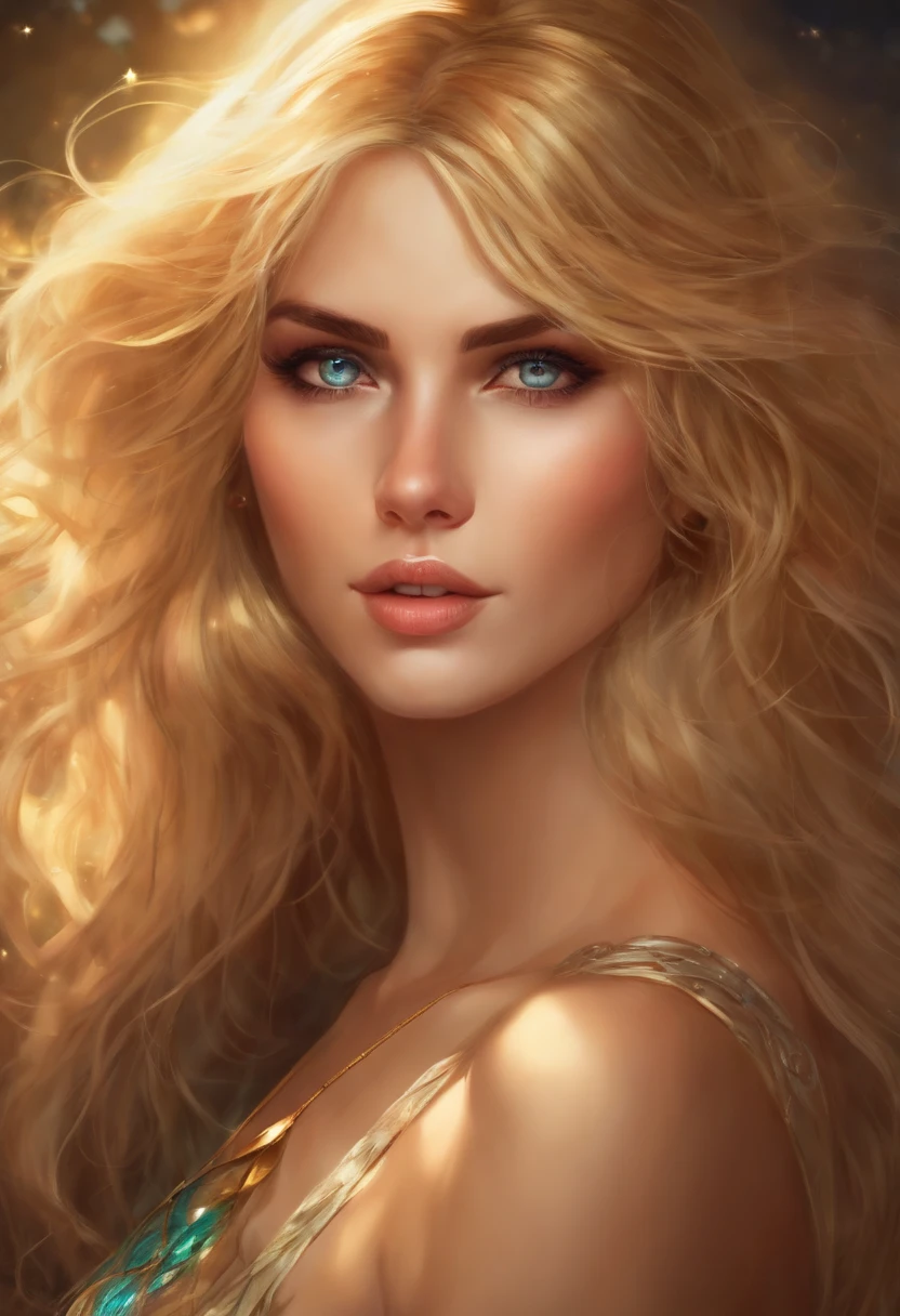 a painting of a woman with a very large breast sitting on a chair, beautiful character painting, hyperrealistic fantasy art, realistic fantasy painting, realistic fantasy illustration, Realistic fantasy artwork., detailed matte fantasy portrait, fantasy genre portrait, beautiful fantasy art portrait, intricate wlop, detailed painting 4k, fantasy art portrait, artgerm julie bell beetle