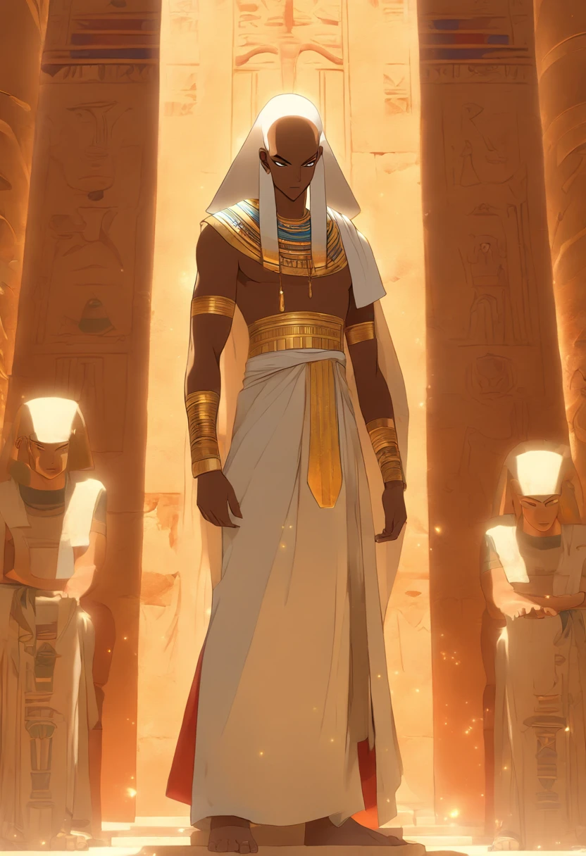 (Pharaoh), (Egypt), (kemet) black man, beautiful man, sensual, chic, gold and jewels, (full body),