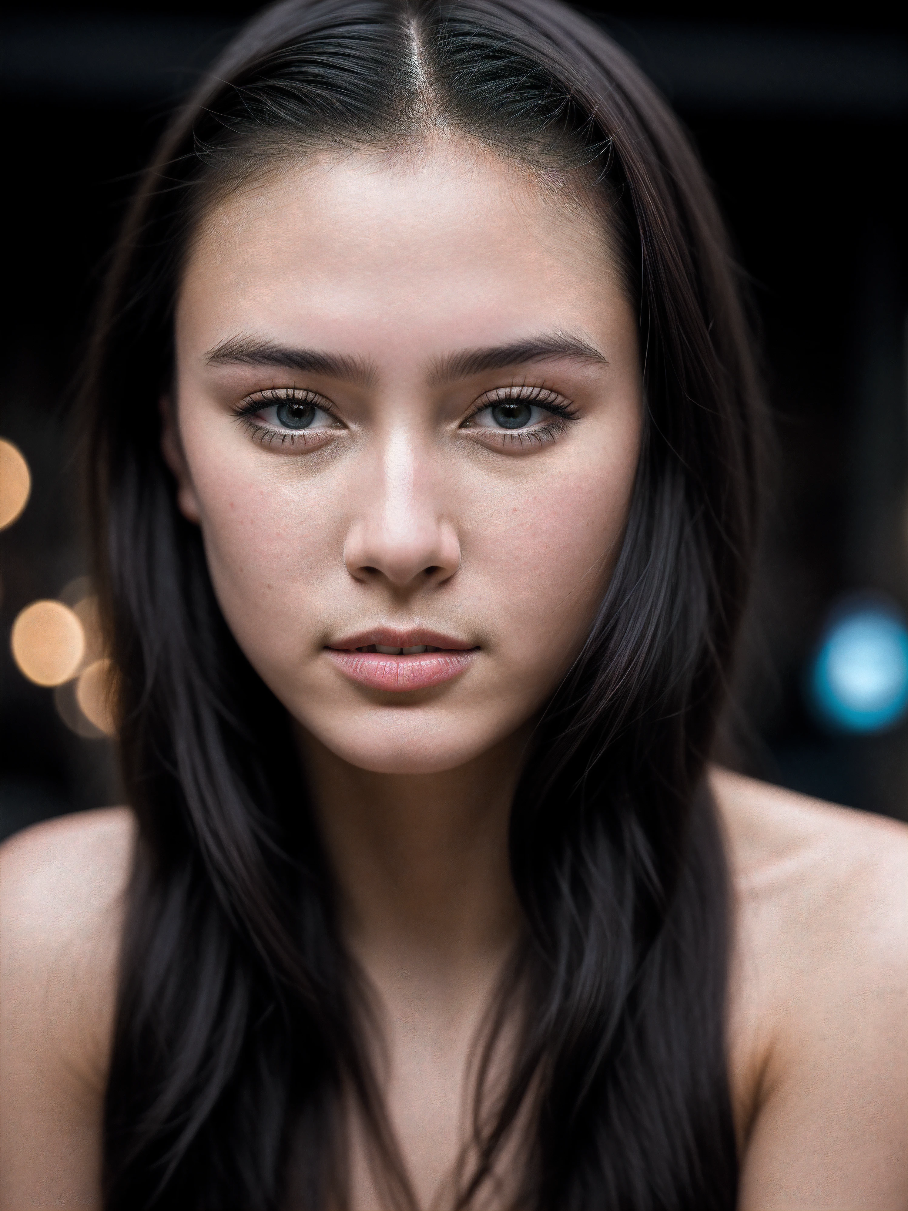 hyper HD, 19years old, RAW photo, 8K, (Firefly:1.4), Beautiful French, Cute top model, Detailed shadows, Detail-quality lighting, (Hyperrealistic:1.2), absurderes, Realistic, Petite, with highly detailed skin, s face, Inner detail of the face, So cute, Perfect hair, (ultra - detailed), Love of detail, ((Erotic)), Cyberpunk, ((fantasy)), Fujifilm XT5, Bokeh, komono, destructured, Danica face