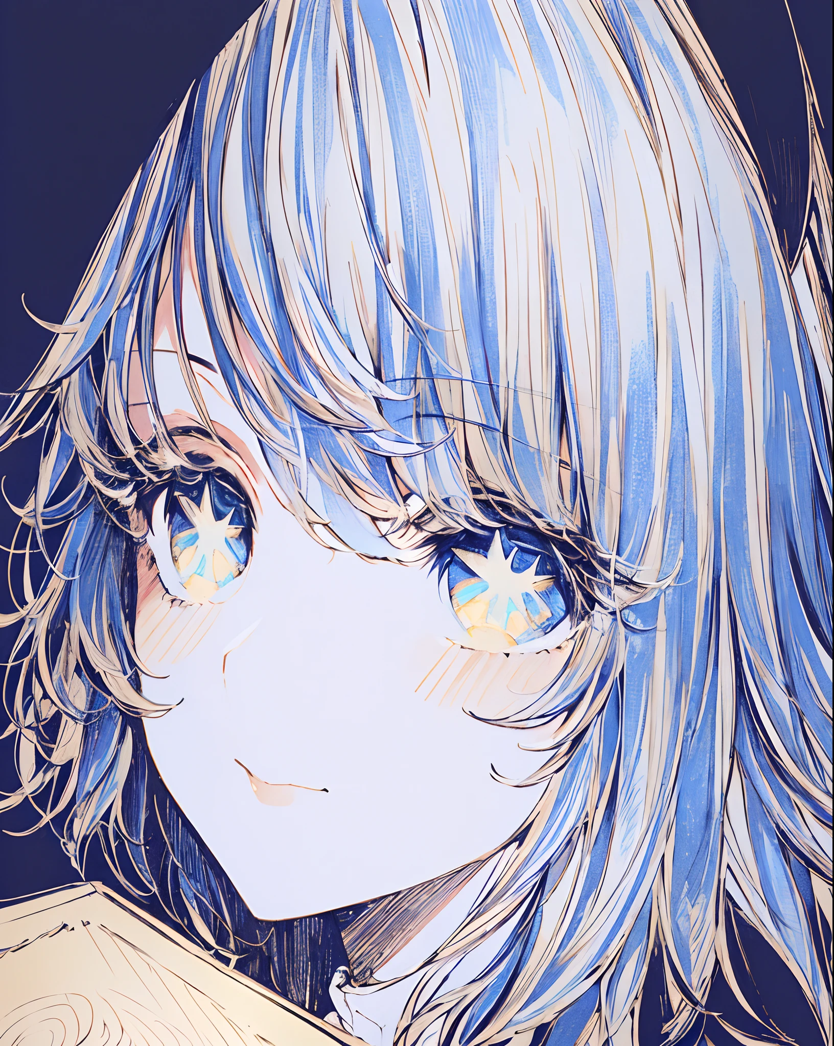 1girl, (Rembrandt), illustration, (masterpiece), (best quality), (ultra detailed), finely detail, long hair, blue eyes, close up of face