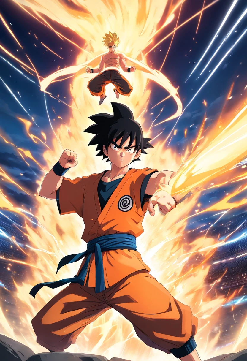 Naruto fighting Goku at full power
