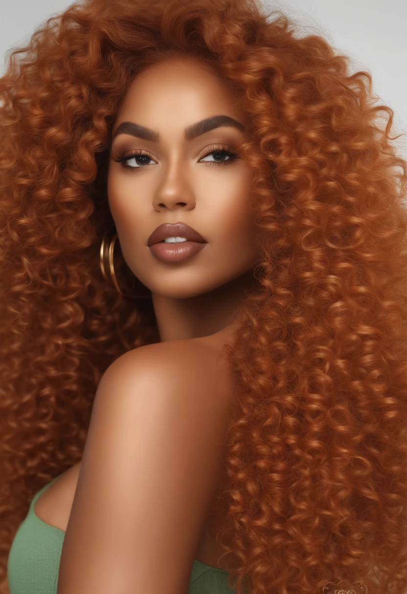 Ultra-realistic image of a beautiful 24-year-old Afro-Latin woman,Caramel peel, Dream Body, Prendre un selfie dans son bureau avec son iphone 13, BBW, belle , cheveux marron , Curly and curly hair karibean , piercing green eyes.hyper-realistic,anatomie correcte,Facial features are carefully represented,Boucles gratuites, curly red hair, (cour, curly red hair), Long curly wild red hair, cheveux multiversaux, cour, curly red hair, curly red hair, Boucles, wavy hair spread out, Boucles baroques, Boucles, Curly,Texture des cheveux, Curly bang, Sharpness quality, nétteté.