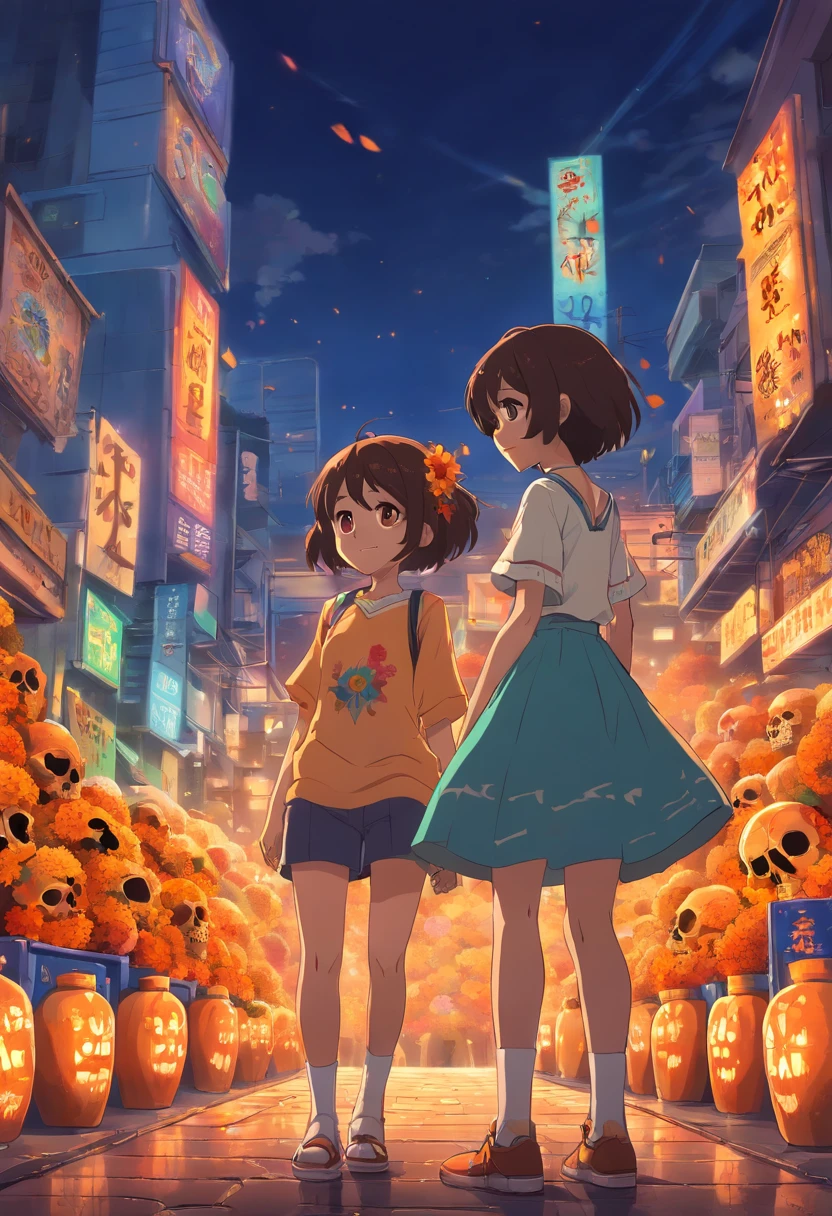 Casal, Day of the Dead, pele negra, anime