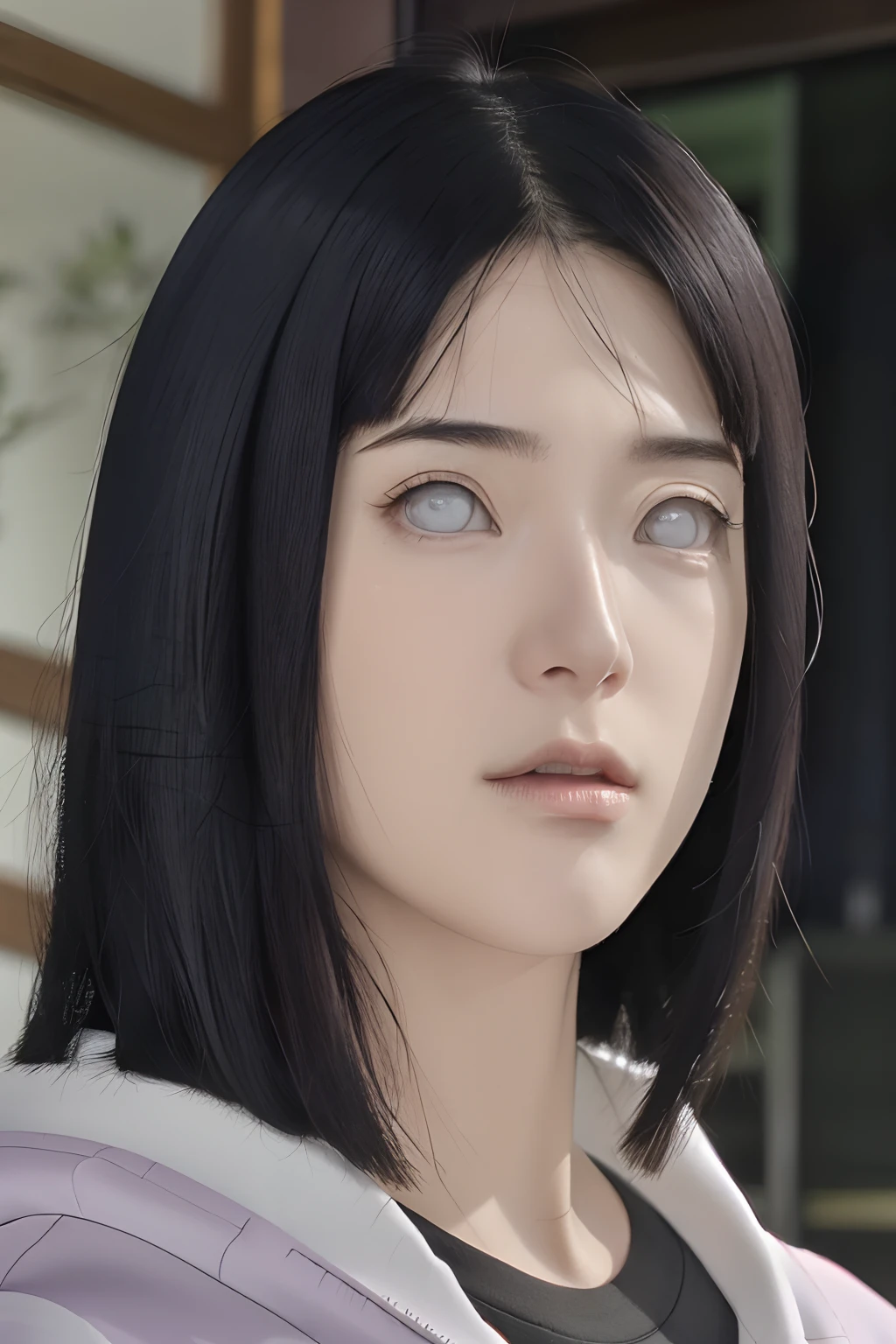 ultra-realistic realism, Ray traching, realisticlying, hyper HD, high detal, 32k, best qualtiy, textureskin,1girl,disdain,whaite hair,orthofacial,smokeing,sportrait,looking at viewert,Facial portrait