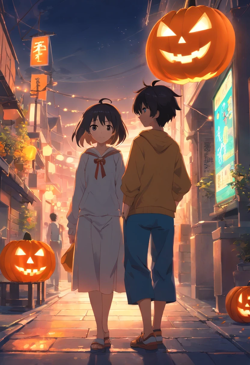 Casal, halloween, fantasiados, pele negra, anime,