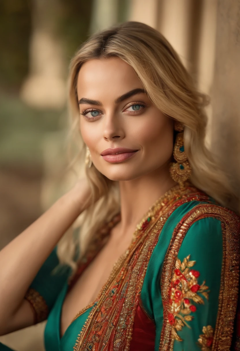 Margot robbie if she was an indian instagram model.