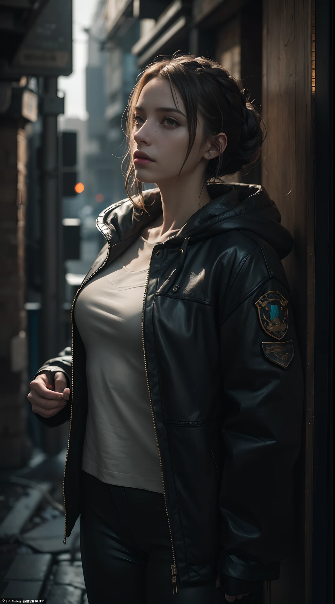 A Cyberpunk Female of Spain as a Hogwarts Character,masterpiece, best quality, photorealistic, cinematic lighting, dark atmosphere, volumetric lighting,