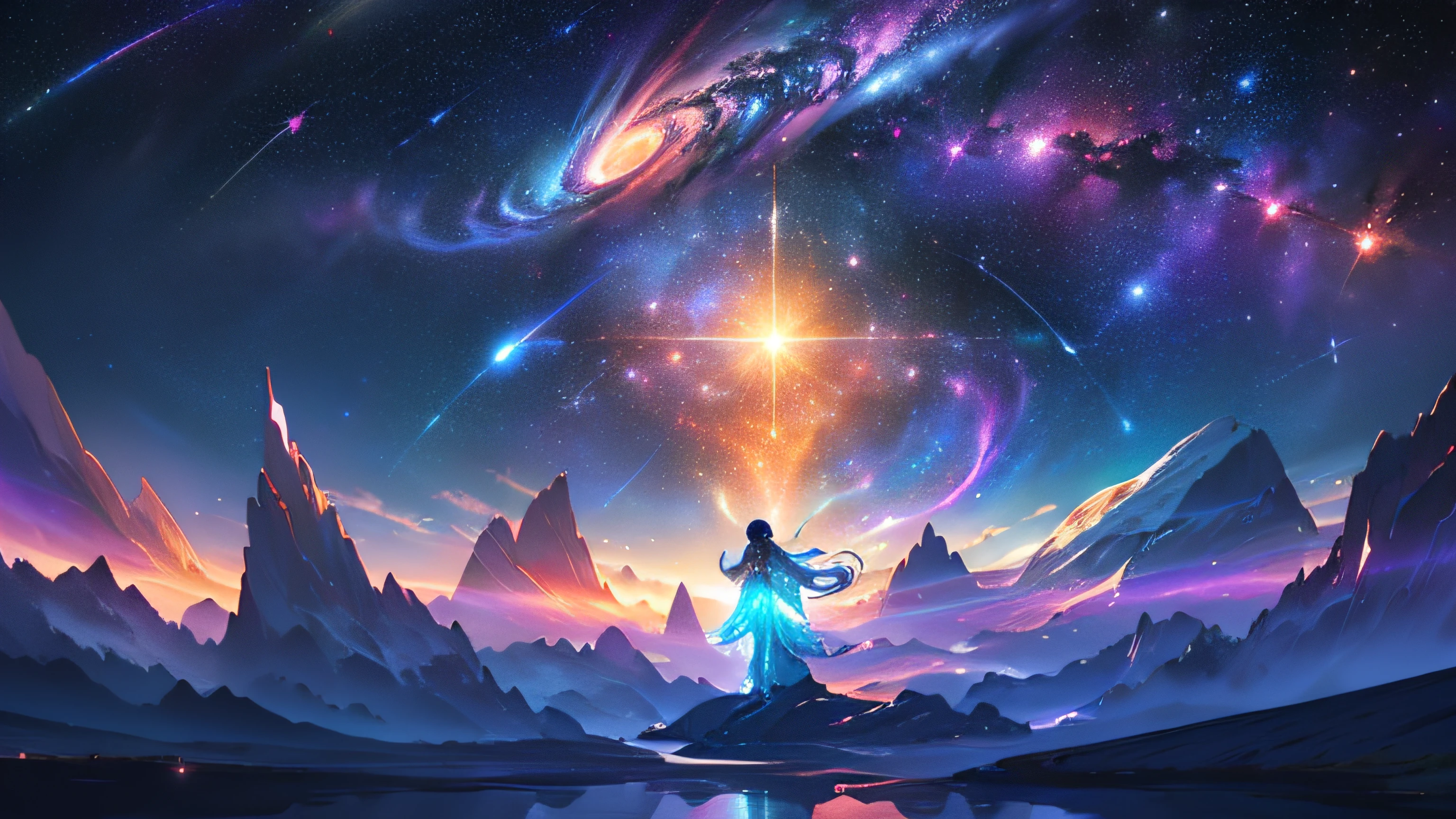 (best quality,4k,8k,highres,masterpiece:1.2),ultra-detailed,(realistic,photorealistic,photo-realistic:1.37),galaxy,stars,magnificent view,colorful,deep space,sparkling stars,stellar clouds,ethereal beauty,celestial wonders,luminous galaxies,golden nebulae,vibrant hues,cosmic splendor,nebulous formations,enchanting constellations,dazzling lights,gorgeous astronomical landscape,awe-inspiring vistas,astronomy masterpiece,stellar illumination,limitless expanse of the universe,mesmerizing cosmic dance,dreamlike celestial patterns,spectacular celestial showcase,dynamic interstellar scene,extraterrestrial majesty,star-filled canvas of art,celestial explosion of color,stellar tapestry of wonder,cosmic kaleidoscope,heavenly extravaganza,mesmeric portrayal of space,exquisite harmony of colors,intergalactic symphony,lustrous radiance of the galaxy,cosmic masterpiece,brilliant stardust,glowing solar systems,otherworldly beauty,luminous planets,evocative celestial dreamscape,distant horizons,interstellar paradise,celestial jewels,pure energy of the universe,intergalactic spectacle of light,cosmic voyage,stargazing dreamscape,luminescent stars,glimpse into the cosmos,illuminated galaxies,dazzling celestial panorama,vivid cosmic vistas,spectacular celestial artwork,celestial marvels,picturesque star clusters,celestial fireworks,illustrious night sky,celestial portrait of wonder, shimmering cosmic auroras, sublime celestial display, celestial enchantment, ethereal celestial light show, radiant celestial symphony, mesmerizing celestial ballet, captivating celestial tableau, celestial fusion of colors, enticing celestial composition, celestial symphony of colors
