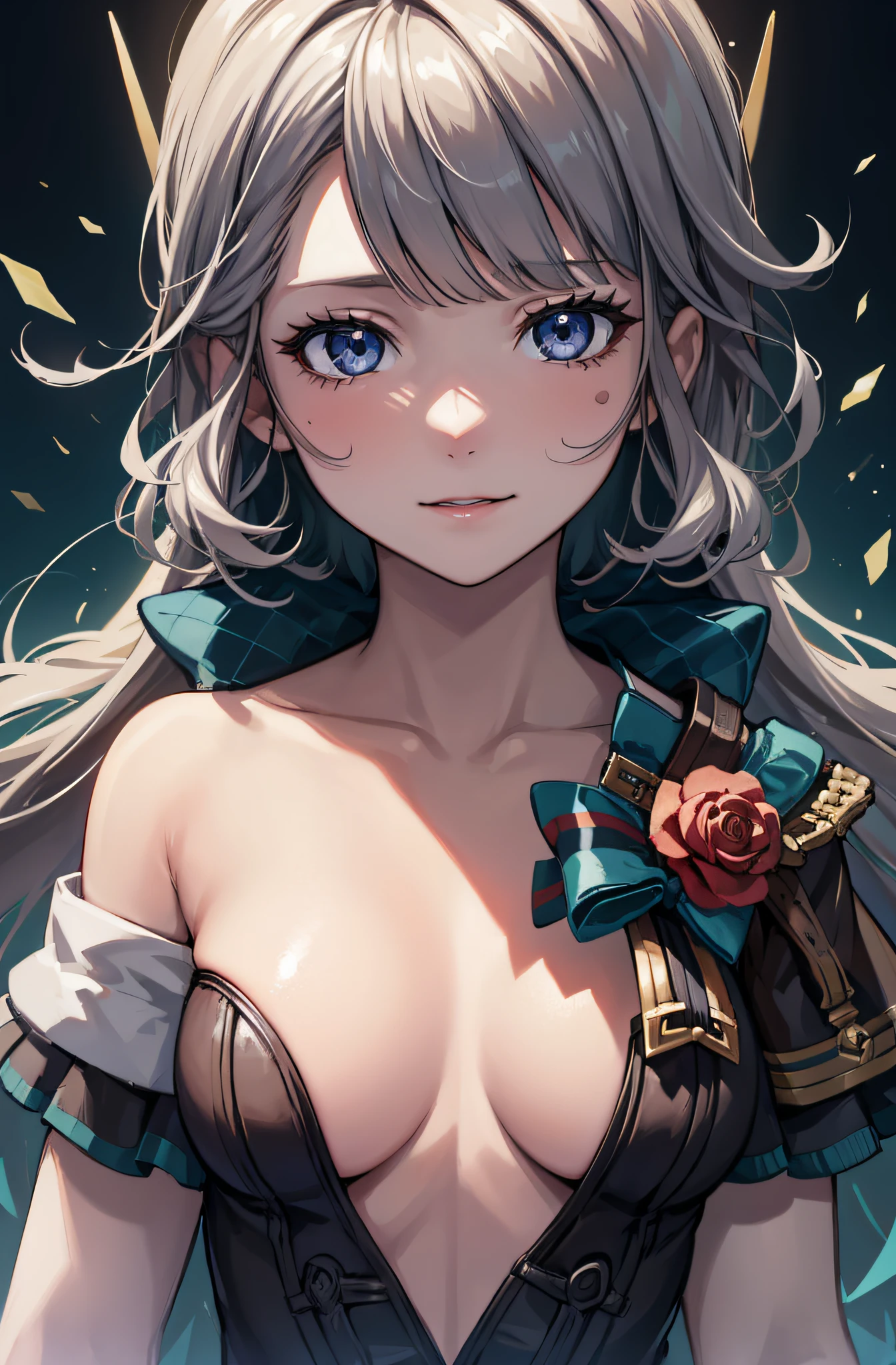 closeup face, detailed digital anime art, Anime with small details, Best Quality, Masterpiece, Ultra-detailed, Beautiful, hight resolution, Original,CG 8K ультрареалистичный, perfect artwork, beatiful face, Face Clean, Skin, hyper realistic, Ultra Detailed, A detailed eye, dramatic  lighting, (Realistic) Realistic, Full HD, Best Quality, Best Quality, Beautiful lighting, (8k wallpaper of extremely detailed CG unit), High Details, sharp-focus, The art of dramatic and photorealistic painting, sexy clothes, Lustful smile, lust,