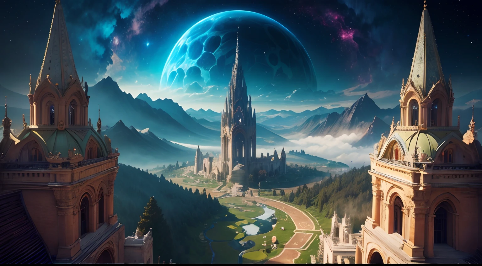(best quality,4k,8k,highres,masterpiece:1.2),ultra-detailed,(realistic,photorealistic,photo-realistic:1.37),flying chariot pulled by monsters,shambala city,mythical landscape,golden shining chariot,fierce and majestic monsters,ornate and intricate details,ancient ruins,serene and peaceful atmosphere,mythical creatures in flight,mythical plants and flowers,ethereal lighting,divine architecture,mist-covered mountains,splendid aerial view,surreal and enchanting scene,vibrant and magical colors,mythical beings,celestial beings silently overlooking the city,sumptuous and elaborate decorations,elusive and otherworldly,transcendent and dreamlike,mythological figures and statues,ancient prophecies and secrets,mythical symbols and glyphs,glowing and sparkling orbs,harmony between nature and civilization,transcendental realm,eternal bliss and prosperity,cosmic forces and energies at play,harmonious coexistence between humans and monsters,tales of courage and adventure,mythical beings guiding humanity,blissful sanctuary amidst chaos,masterpiece of mythical art,transformation and rebirth,unveiling the mysteries of the universe,eternal hope and divinity,shimmering waterfalls and cascades,colorful and surreal sky,peaceful and utopian society,humanity ascending to higher realms.