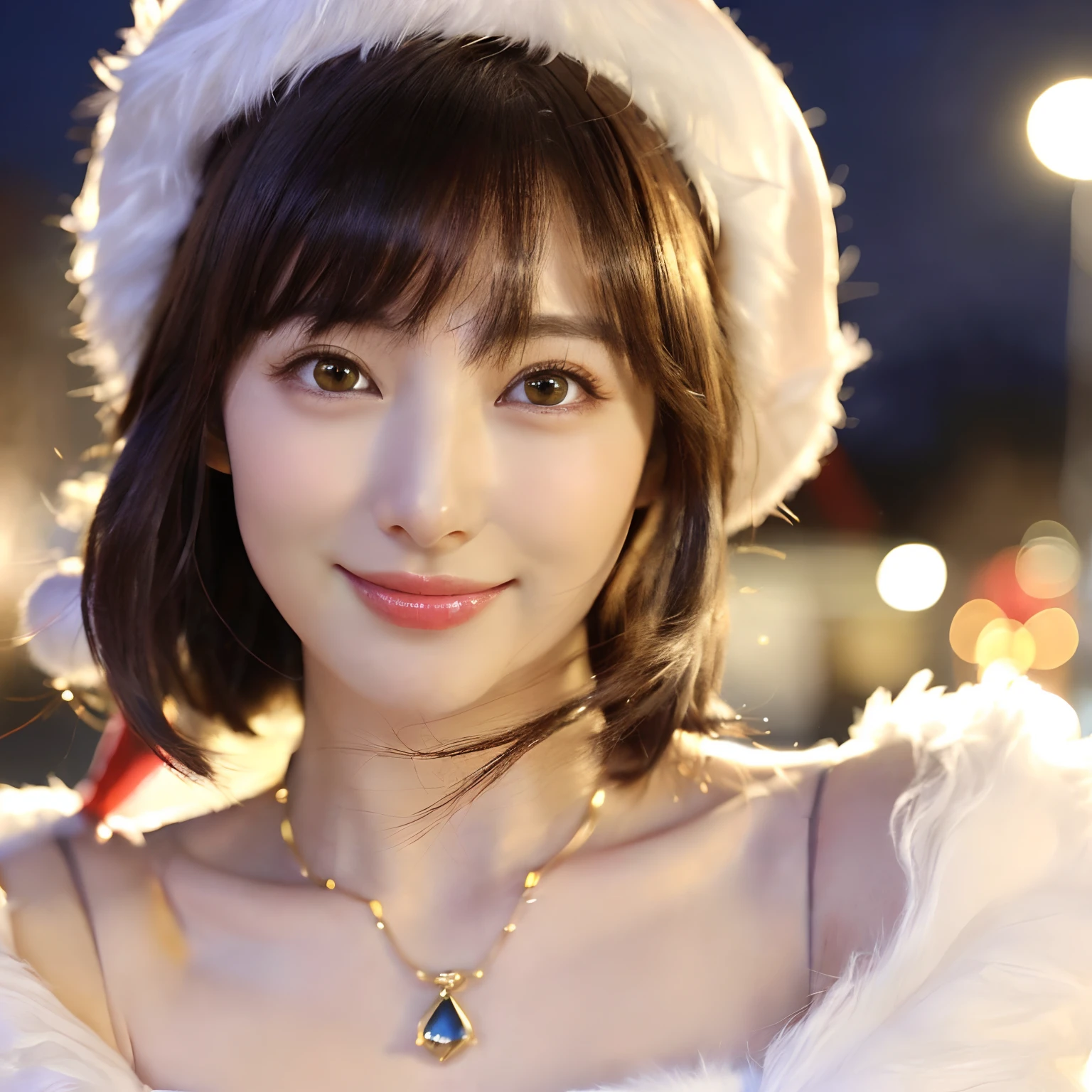 (a closeup:1.4)、(Raw photography:1.2)、(Photorealsitic:1.4)、(masterpiece:1.3)、(top-quality:1.4)、dream-like、(A detailed eye)、(detailed facial features)、((Detailed clothing)、(a closeup:1.4)、(Raw photography: 1.2)、(Photorealsitic:1.4)、、(top-quality:1.4)、dream-like、(A detailed eye)、(detailed facial features)、(detailed clothes features)、skin tightening、(Slender girl)、(Slim Girl)、1 girl in、(full body Esbian)、(独奏)、cute little、(breastsout)、bangss、bangss、straight haired、black eyes of pale color、Crystal Pendant、(top-quality、8K、32K、masterpiece、nffsw:1.2)、Cute Japan Female Pictures、 独奏、girl1、(Big breasts)、(Tall lady)、(abdominals)、(s lips) Double eyelids Only one very beautiful woman、very extremely beautiful、Gaze looking directly at the camera、Golden Ratio Face、The body of the golden ratio、perfect bodies、face perfect、perfect chest、big breasts looking directly at the camera、 Chest close、Very beautiful breasts、Coquettish smile、Very happy smile、big eye、 highlight in eyes、二重まぶた、Eye lashes、long neck、Beautiful short hair、A dark-haired、bangss、Clean bangs、Clean collarbone、Clean snow-white background、Heavenly sky background、Crystal clear and overwhelming charm、 Attractive natural light、((age19))、((A Japanese Lady))、skin tightening、(Slender girl)、(Slim Girl)、(1 girl in)、(独奏)、cute little、(breastsout)、bangss、bangss、Straight Bob Hair、black eyes of pale color、Crystal Pendant、Cute Japan Female Pictures、独奏、one girls、(Big eyes)、pretty pose ((Santa Claus Costume、Santa Claus hat:1.3)),Just cute、Attractive woman))) ((Big Christmas tree on background)) ((The background is the downtown area at night bustling with Christmas)) ((Christmas Light Ball Bokeh)) (Tube Top Camisole Santa Costume:1.3),((bustshot:1.3)) ((エロ))、((Half-open lips)) cleavage of the breast