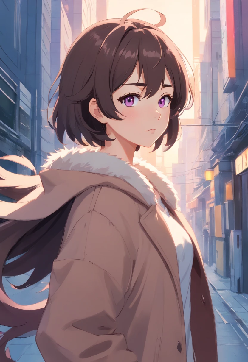 Turn the character in the following description into a human version keeping in mind that she is a female cat, Turn it into a human version while maintaining cat-like characteristics, A black cat with mixed colors between gray, white and light brown, light blue and light purple eyes, bitten ears with white tips, a part of her muzzle for her mouth and white, her coat is a little striped, dark brown, her body is hairy and her nose is pink with some black parts, Warrior.