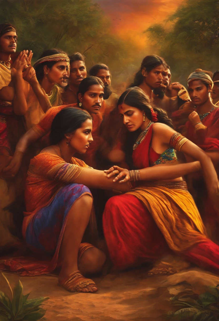 Make an image depicting an ethnic conflict
