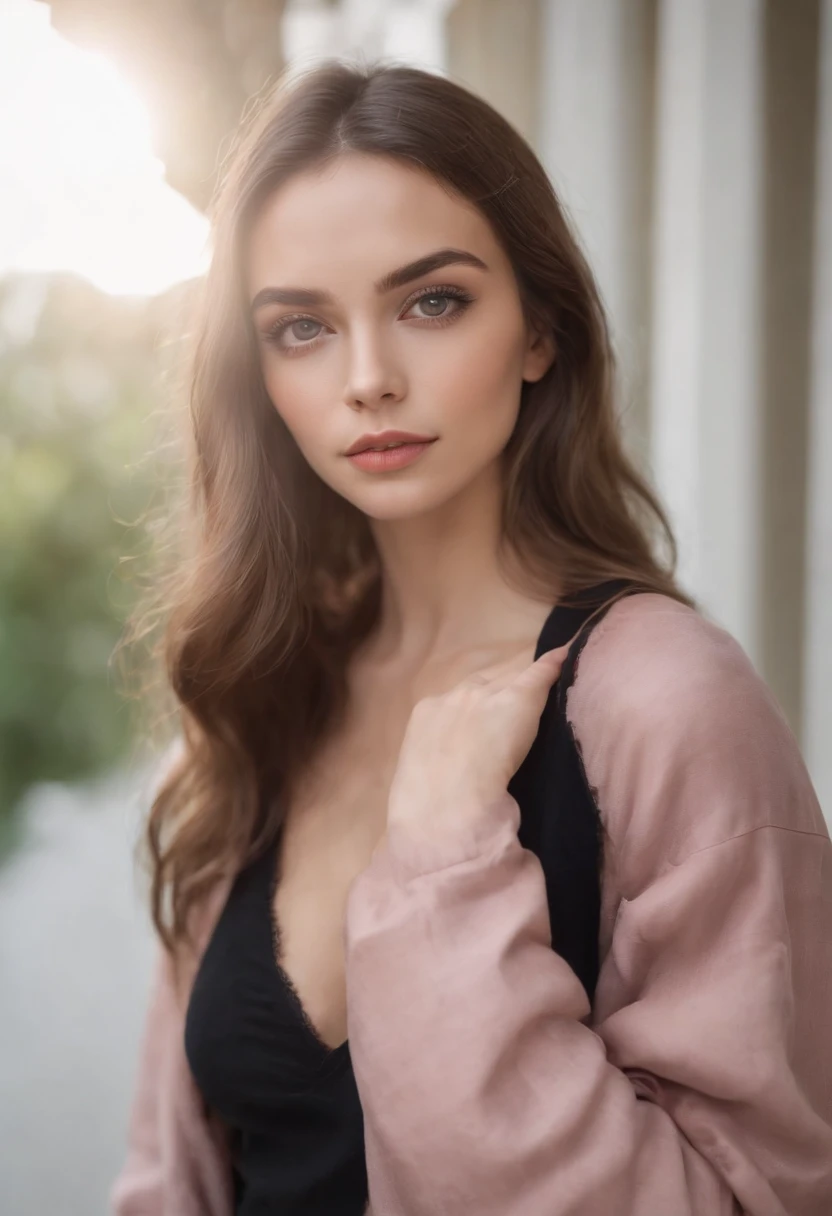 Mujer con camiseta sin mangas a juego y bragas rosas, Chica sexy con hermosos ojos, Retrato Sophie Mudd, Retrato de Corinna Kopf, cabello negro y ojos grandes, Selfie de una mujer joven, Ojos en el club Violet Myers, ohne Maquillaje, Maquillaje natural, staring directly into camera, Cara con Artgram, dezentes Maquillaje, Impresionante foto de cuerpo completo, en el dormitorio, Fission, cuerpo completo,