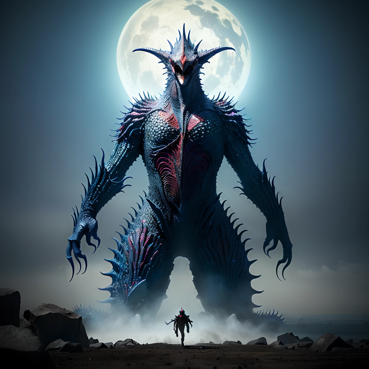 bizarre alien creature, giant kaiju starfish monster, surrealism, looming creature with a long, kaiju towering above new york, kaiju cephalopod, nanotech demonic monster horror, scary monster statues, bizarre alien creature, giant kaiju starfish monster