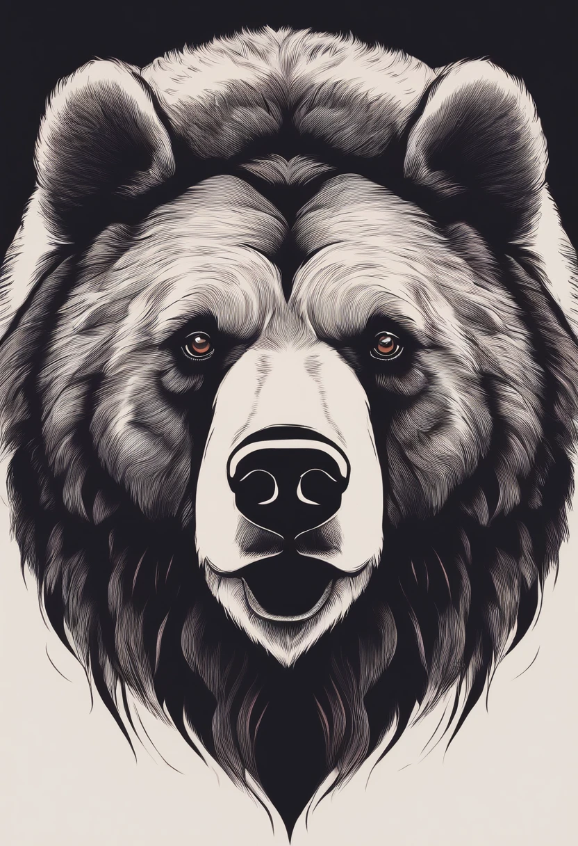 Create a bear logo to symbolize independence. there is a bright blush on the head