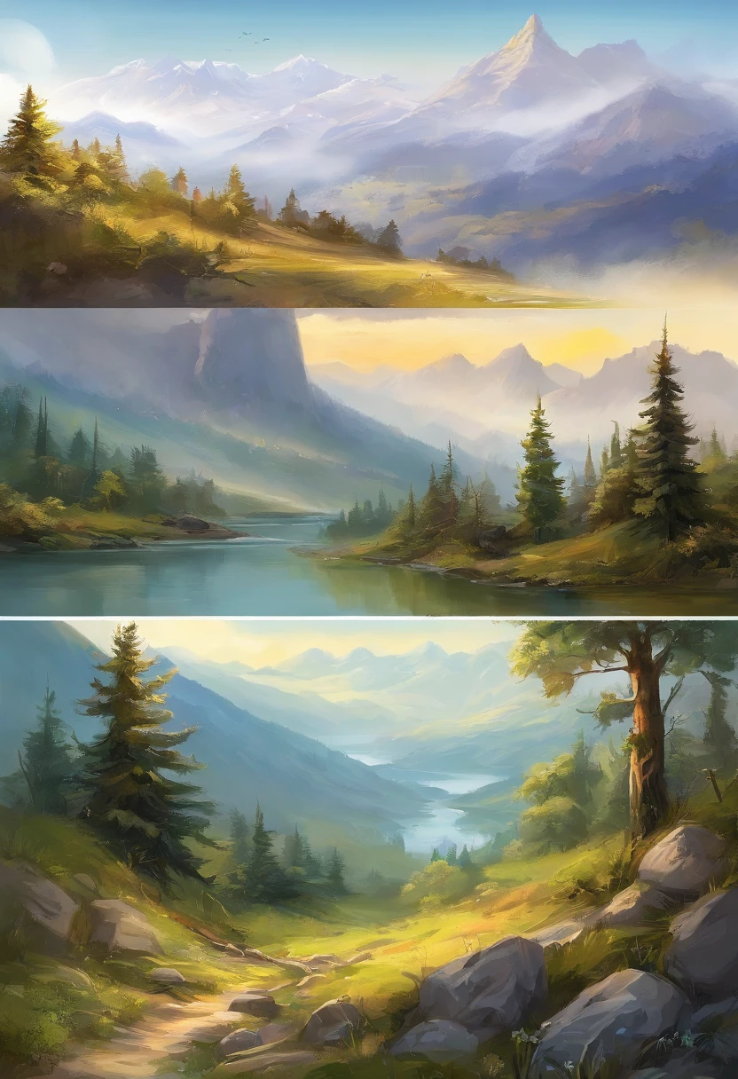 (((Comic Book Storyboard))),comics,Two-dimensional picture,Manhwa Style,Animation style: Makoto Shinkai,Makoto Shinkai animated film art style,Ultra-wide viewing angle,China-style,Mountain Cliff,precipice,pines,Faraway view,Bright and vibrant colors,Super-slim;,Ultra Detailed,hiquality,8K ,oc render,Dynamic viewing angle,Hyper-realistic,hyper real,Ultra photo realsisim