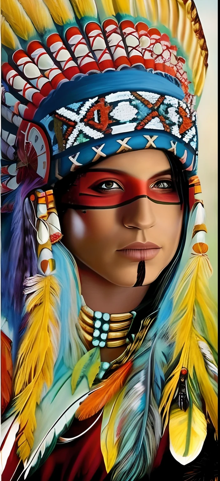 Masterpiece, absurdres,award winning photo, extremely detailed, amazing, fine detail, extremely detailed eyes and face, by lee jeffries nikon d850 film stock photograph 4 kodak portra 400 camera f1.6 lens rich colors hyper realistic lifelike texture dramatic lighting unrealengine trending on artstation cinestill 800 tungsten, beautiful 25 years old woman, smiling, excited,
NativAm, a woman in a native dress , wearing NativAm, feathers on her head , braids, native gown, native print , (face paint:1.3),