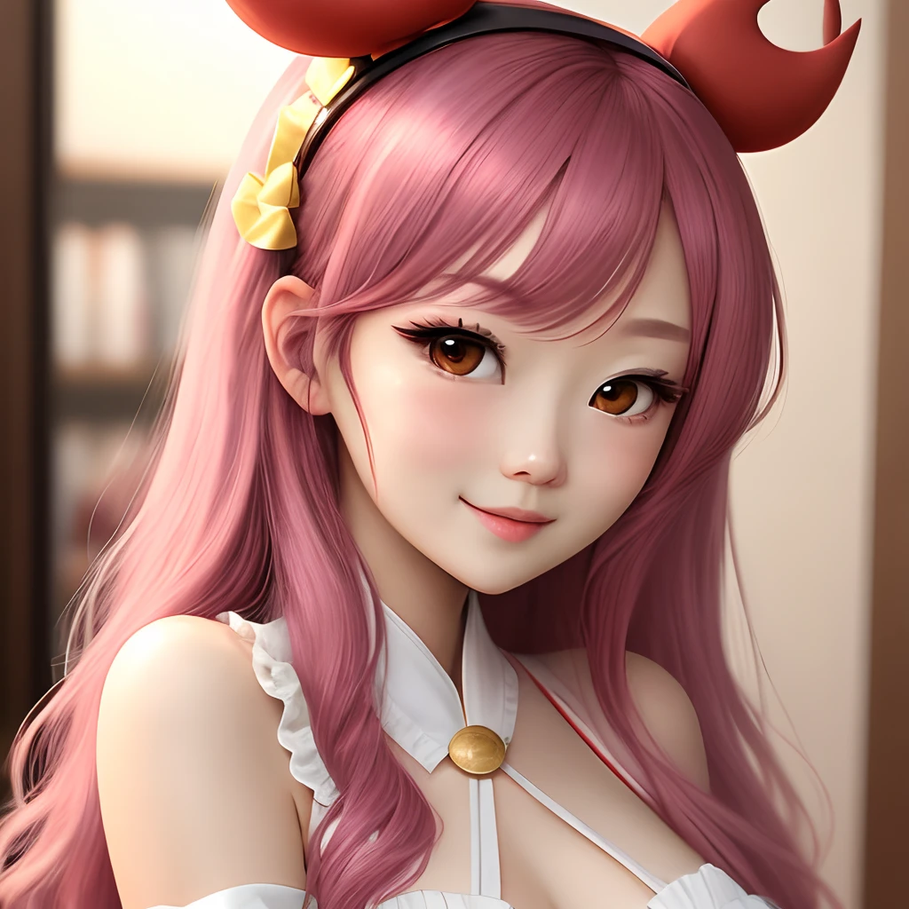 Mulher estilo anime de Fio dental quente enterrado