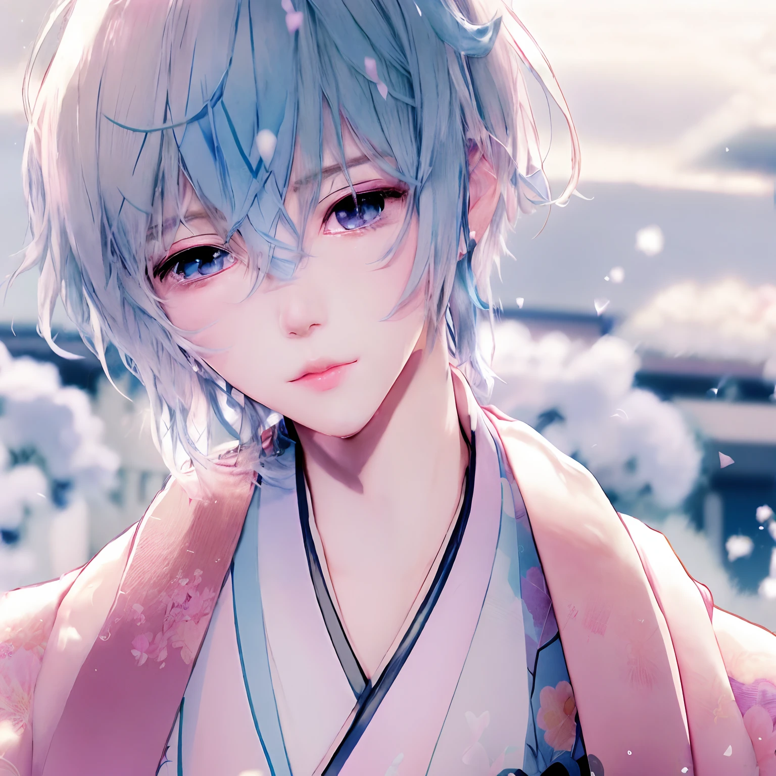 anime - style image of a woman with blue hair and a pink kimono, hajime yatate, anime style 4 k, 4 k manga wallpaper, anime boy, anime wallpaper 4 k, anime wallpaper 4k, koyoharu gotouge, 4k anime wallpaper, anime wallaper, best anime 4k konachan wallpaper, young anime man