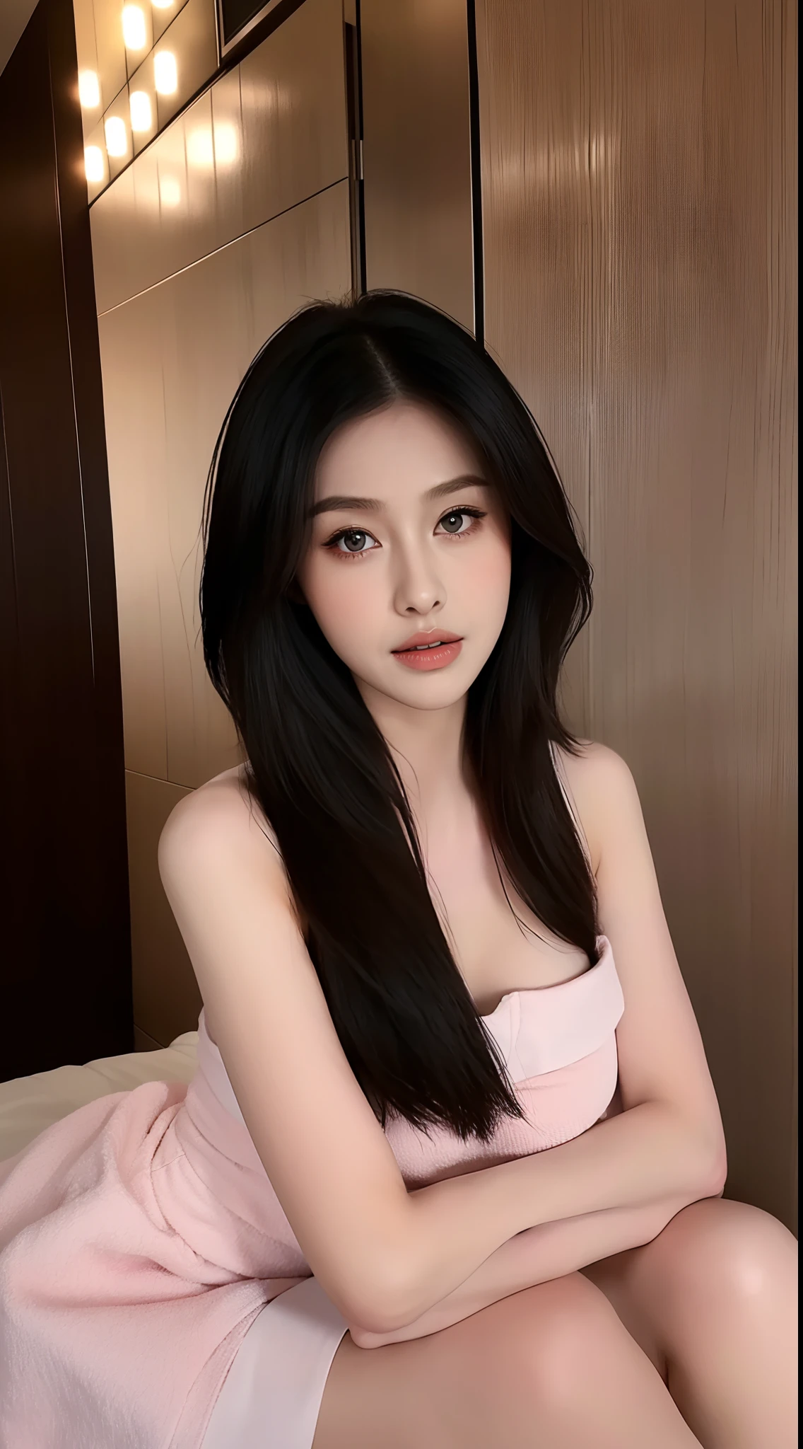 (8k, RAW photo, best quality, masterpiece:1.2), High detail RAW color photo, professional photograph, (realistic, photo realistic:1.37), cinematic light, 1girl, ningning from aespa, beautiful body, pretty boobies, ningning, korean girl, pretty girl