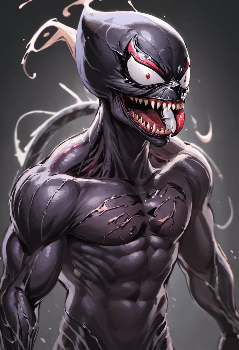 Roaring venom,Marvel Venom,Full body like,combats,Close-up,of a real,Facial features are carefully depicted,Realistic skin texture,Dark style,depth of fields,high light,Real light,Ray traching,oc rendered,Hyper-realistic,best qualtiy,8K,Works of masters,super-fine,Detailed pubic hair,Correct anatomy,sharp focus on eyes,Bokeh,Facial features are carefully depicted