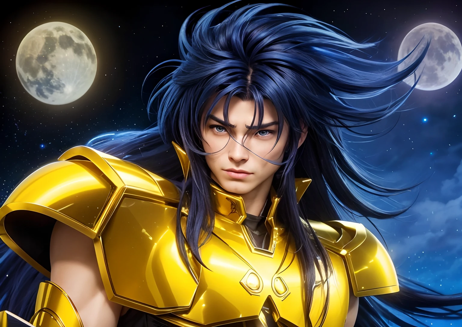 Alafed man in purple costume and gold armor, unreal engine render saint seiya, joseph joestar, Trending in art stations, dio brando, highly detailed exquisite fanart, 3 d render character art 8 k, very detailed Artgerm, Purple armor, muscular male hero, handsome guy in demon slayer art, range murata and artgerm