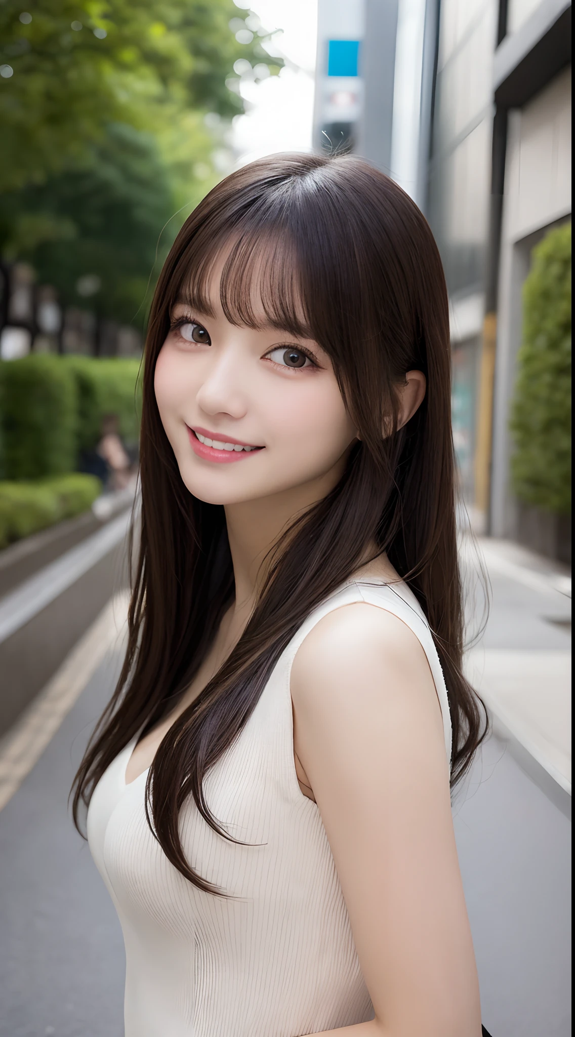 masutepiece, 1 girl in、Best Quality, Illustration, Ultra-detailed, finely detail, hight resolution, 8K Wallpaper, Perfect dynamic composition, Beautiful detailed eyes, Women's Fashion,Natural Color Lip, twin-tail hair. Bold sexy poses,Smile,Harajuku、 girl、Cute、Sexy shot looking at camera, Horizontal angle, fullnude