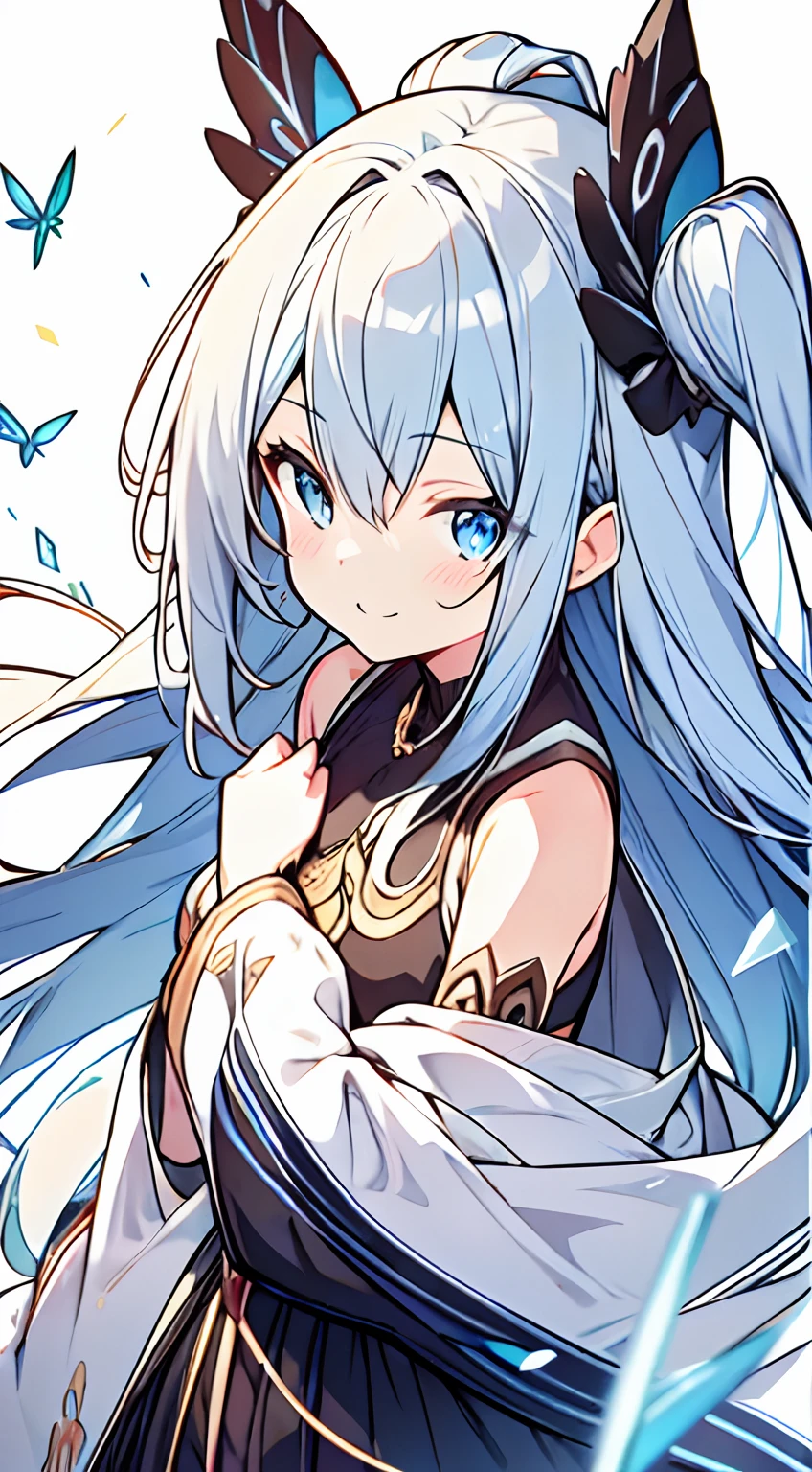 masutepiece, Best Quality,Illustration, Wallpaper, ultra -detail, Absurd beauty, 1beautiful girl、Glitter and big eyes、Hair fluttering in the wind、♡、Smaller head、miscievous smile